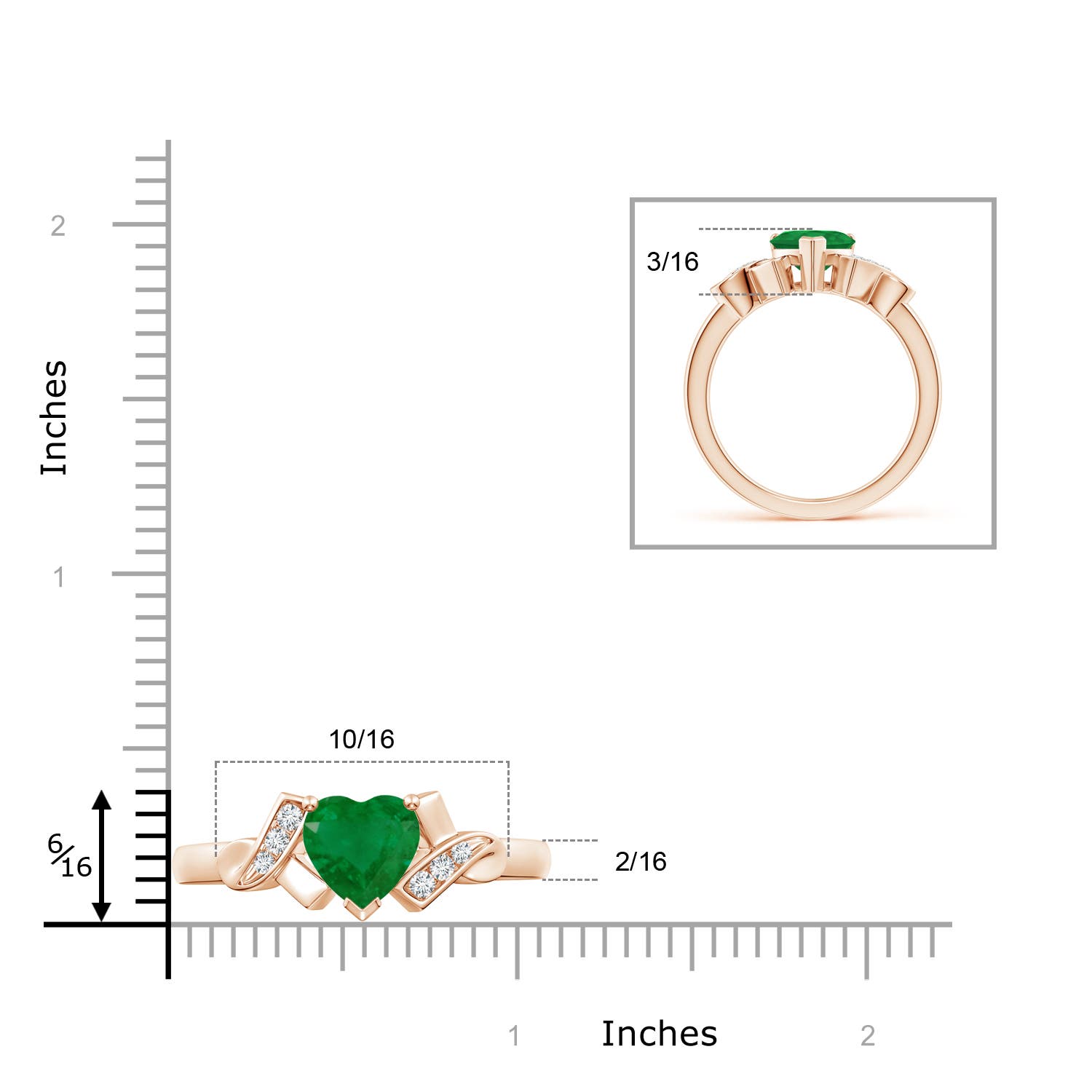 A - Emerald / 1.27 CT / 14 KT Rose Gold