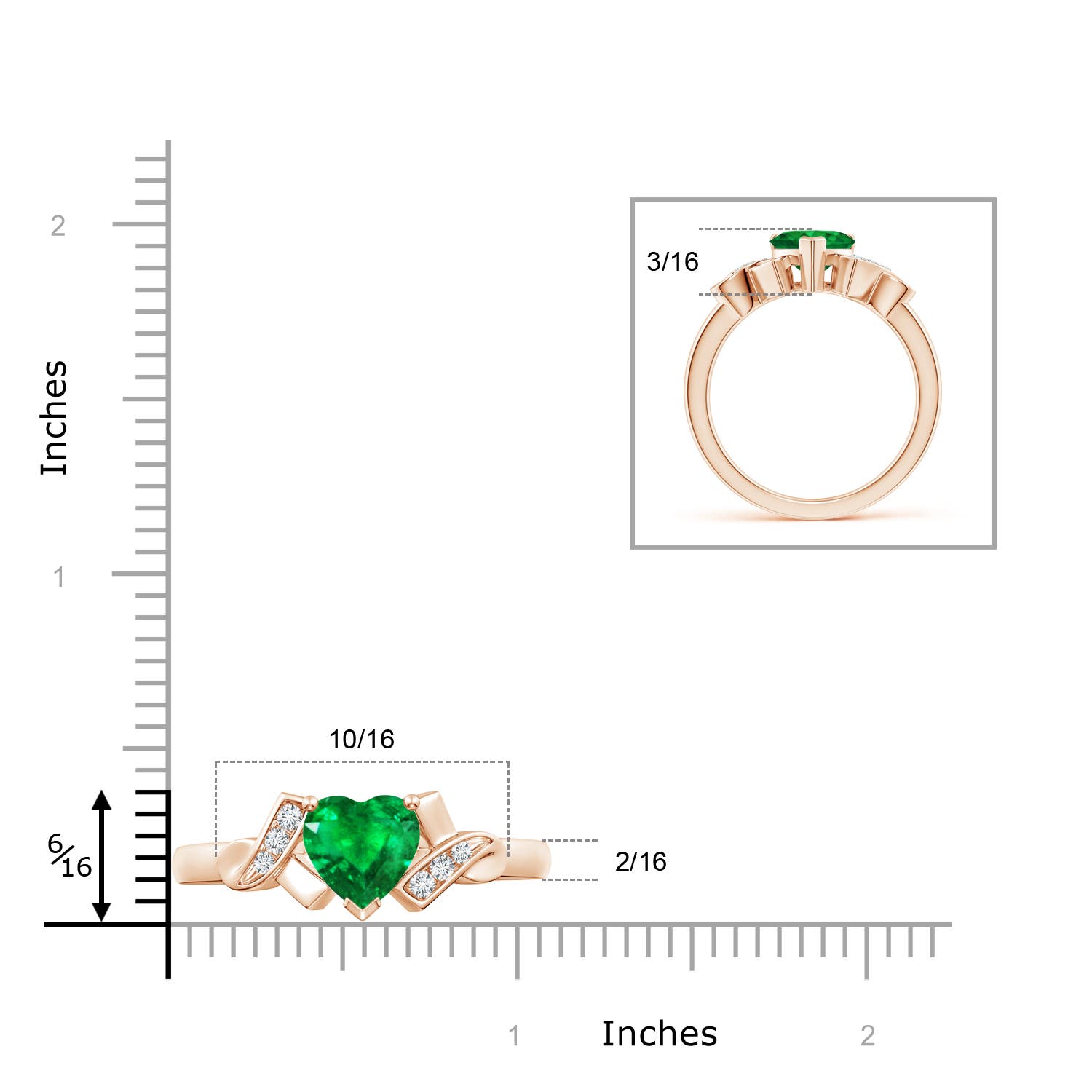 AAA - Emerald / 1.27 CT / 14 KT Rose Gold