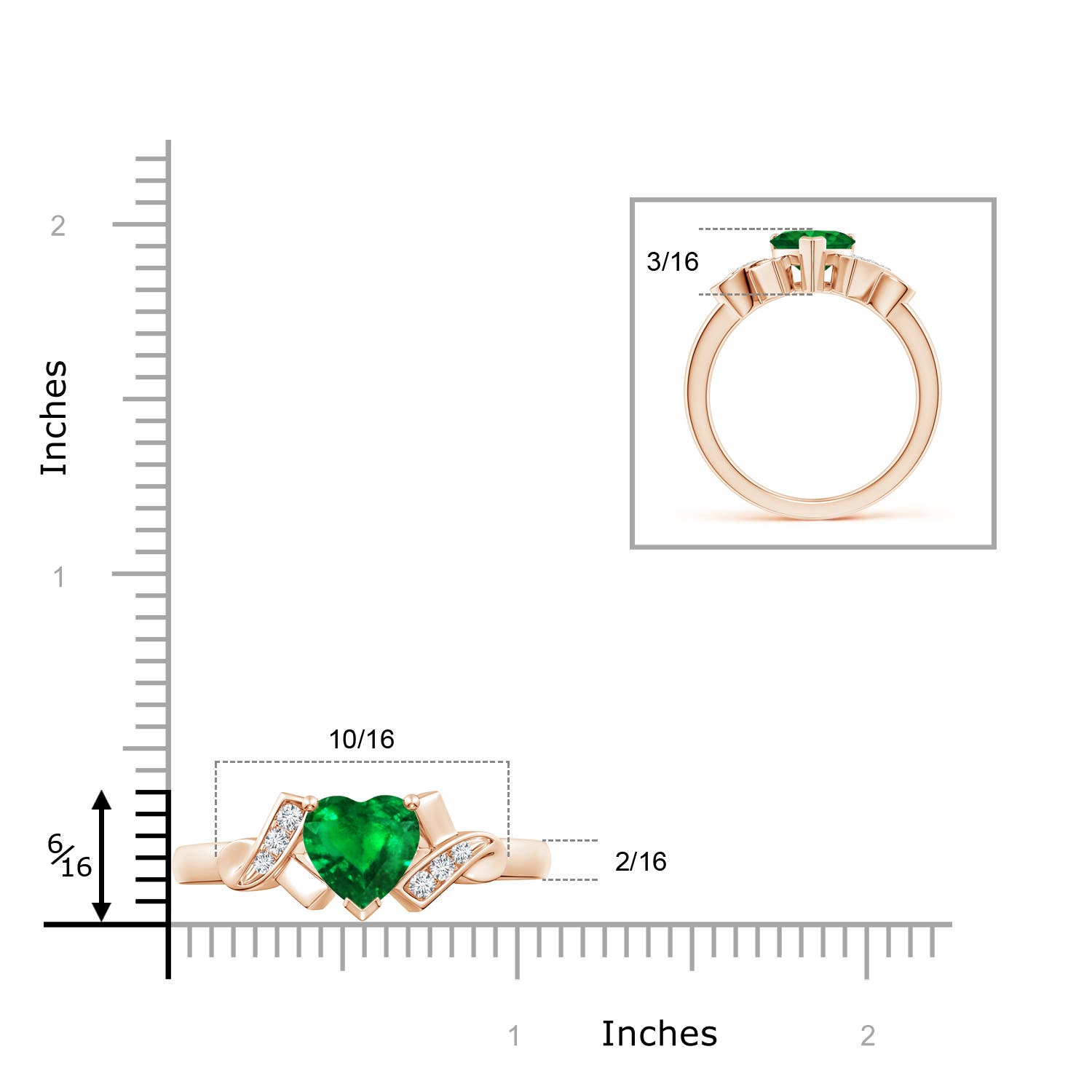 AAAA - Emerald / 1.27 CT / 14 KT Rose Gold