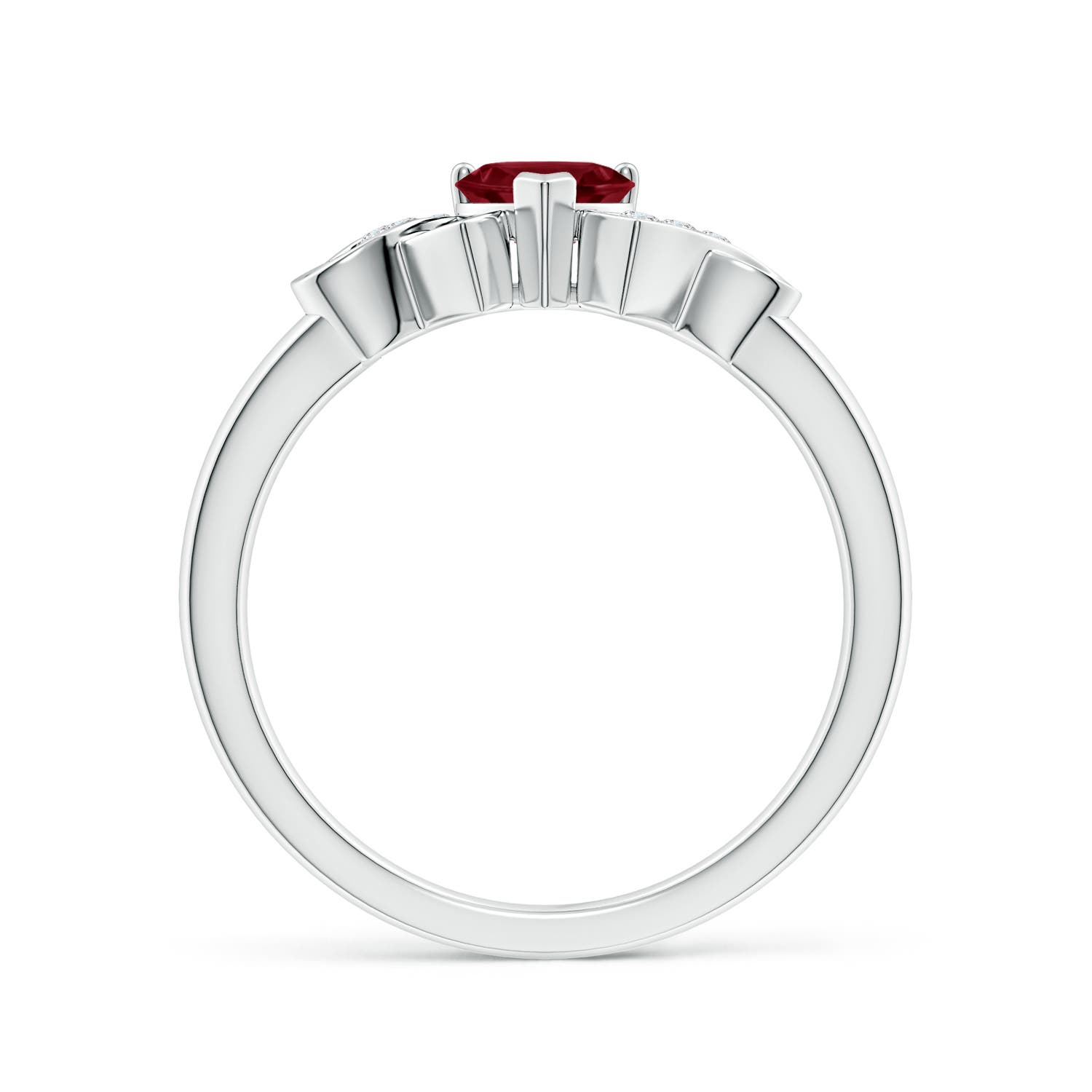 A - Garnet / 0.51 CT / 14 KT White Gold