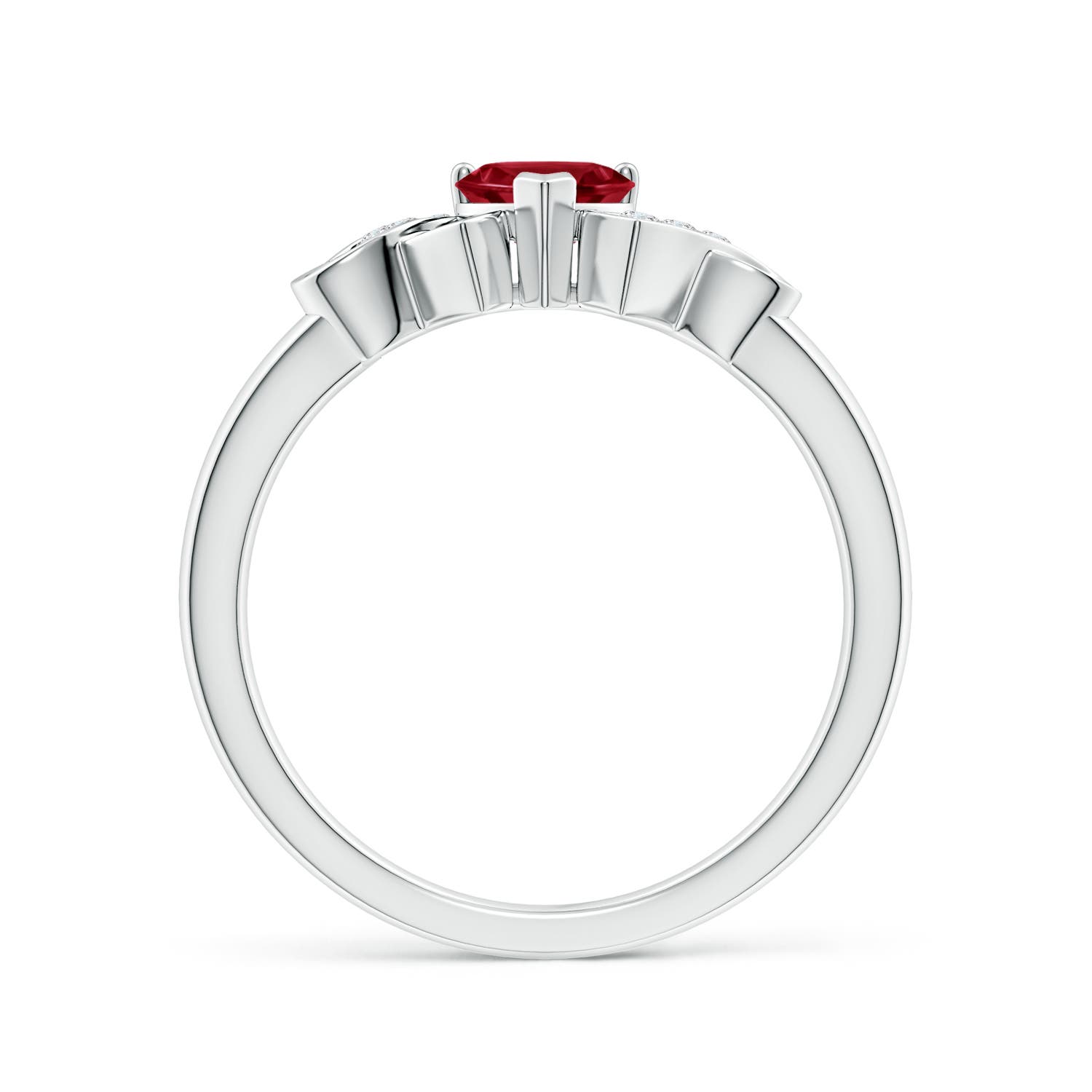 AA - Garnet / 0.51 CT / 14 KT White Gold