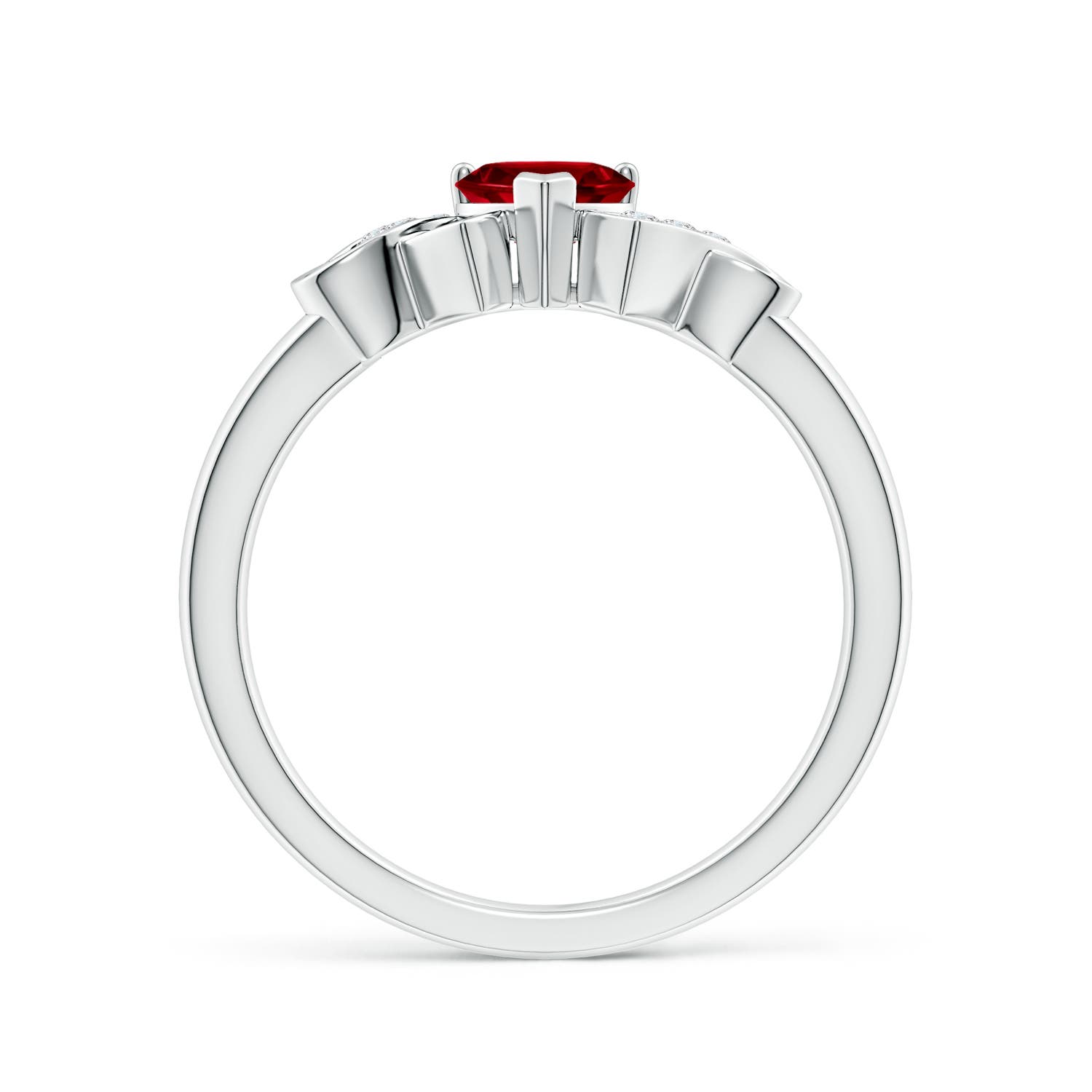 AAAA - Garnet / 0.51 CT / 14 KT White Gold