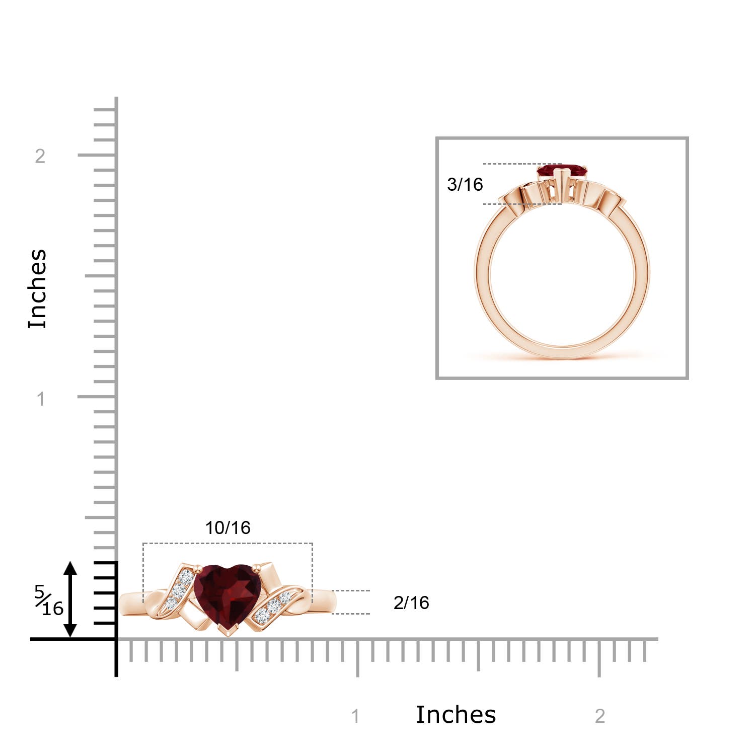 A - Garnet / 0.96 CT / 14 KT Rose Gold