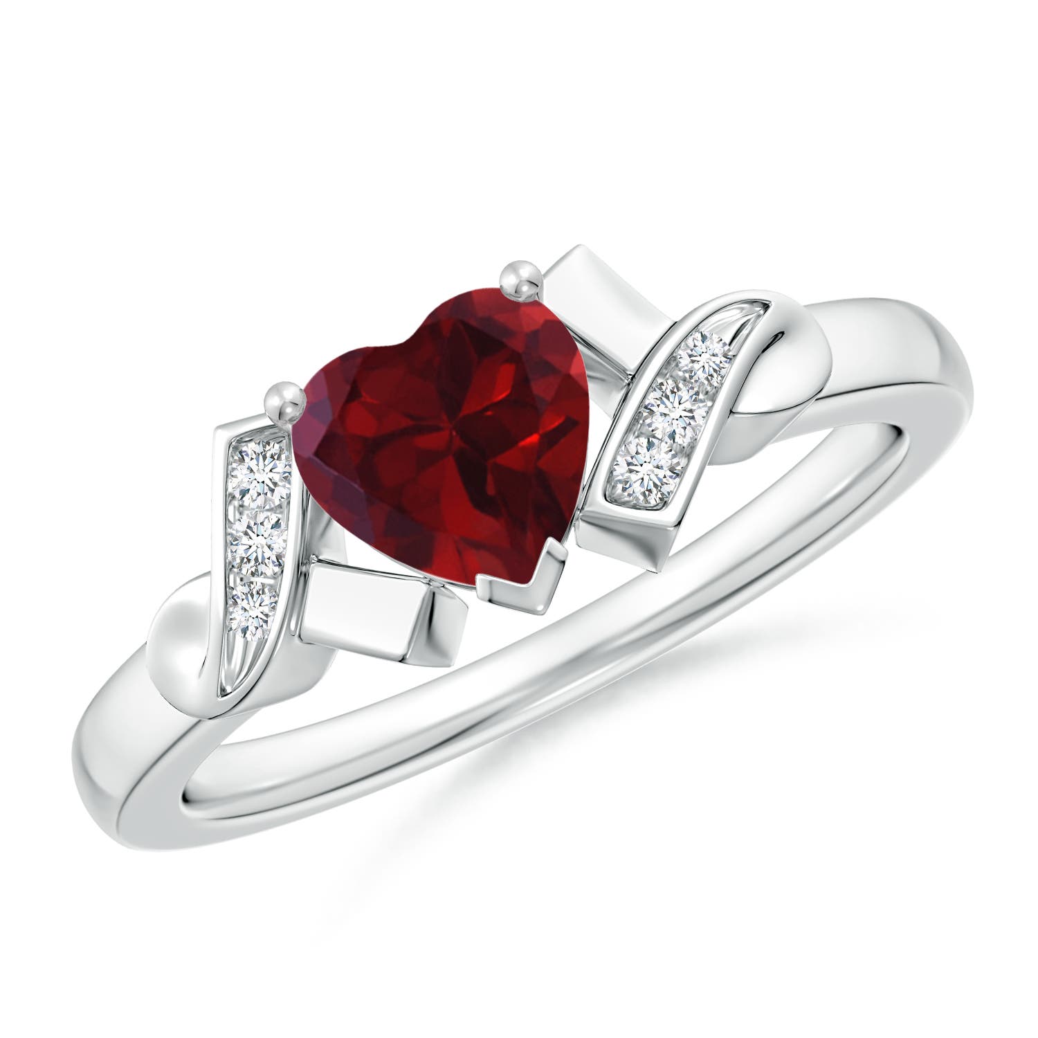 AA - Garnet / 0.96 CT / 14 KT White Gold