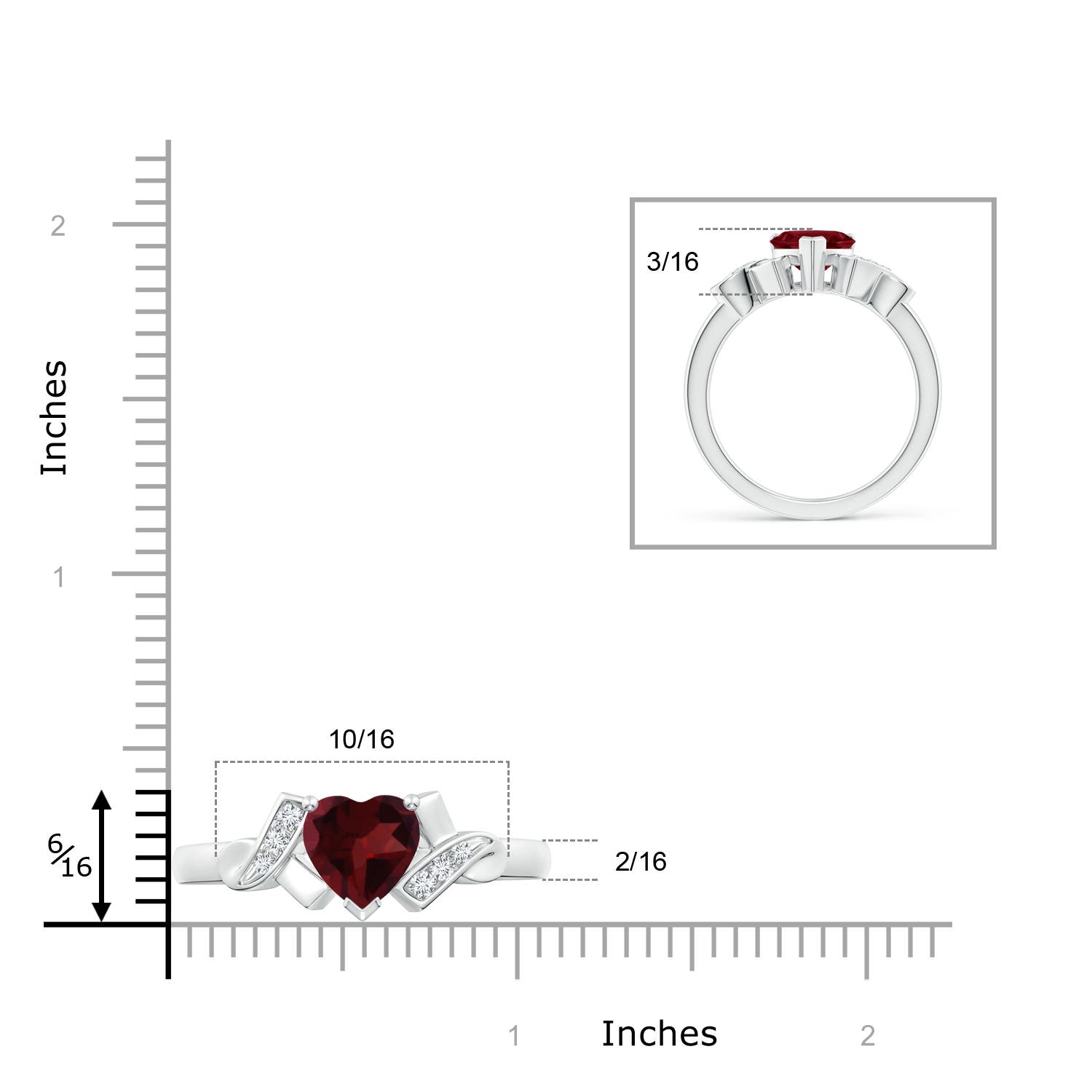 A - Garnet / 1.47 CT / 14 KT White Gold