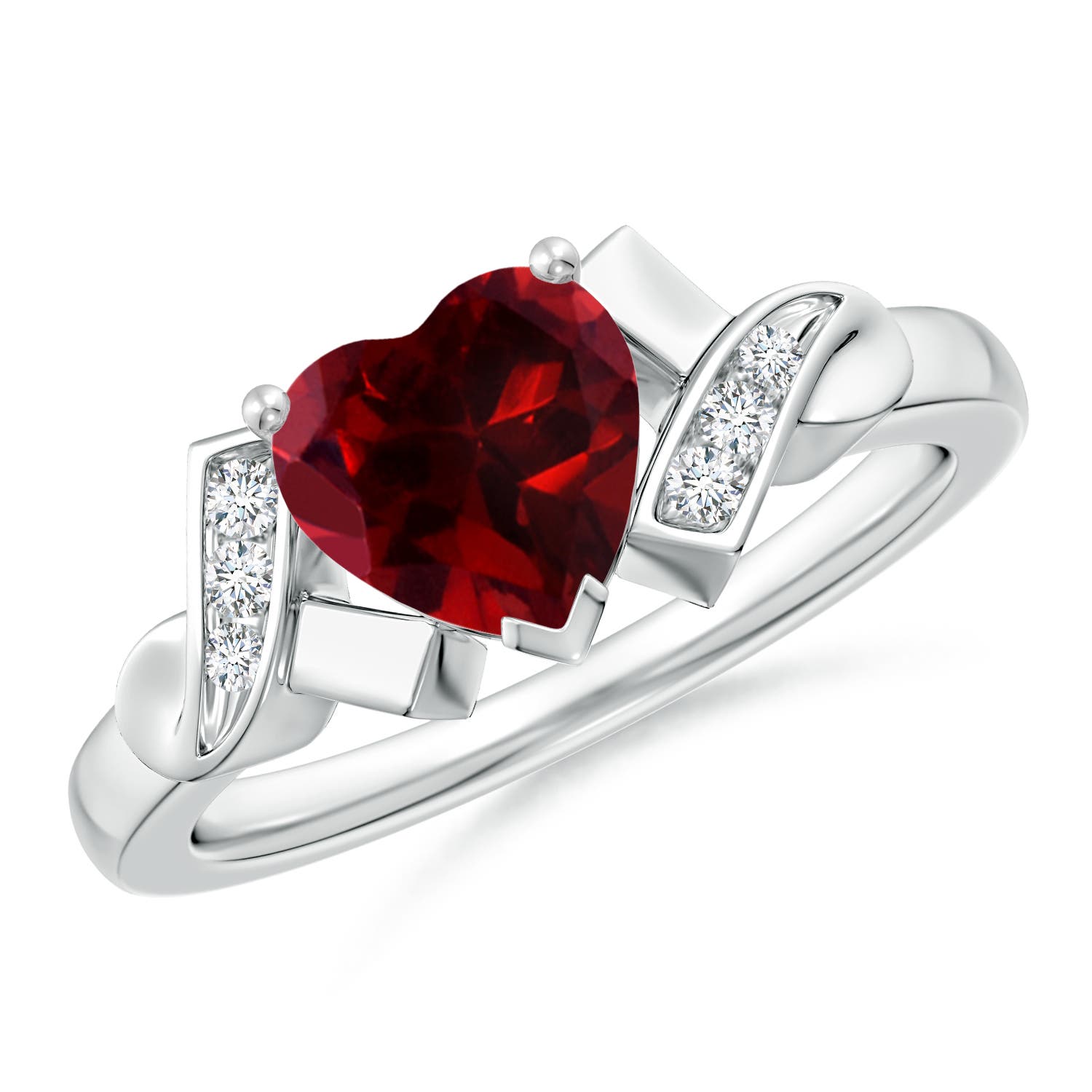 AAAA - Garnet / 1.47 CT / 14 KT White Gold