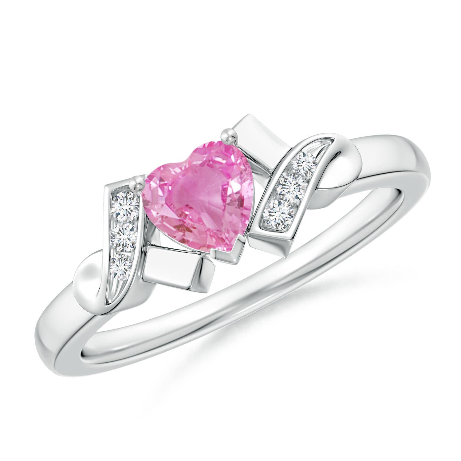 AA - Pink Sapphire / 0.61 CT / 14 KT White Gold