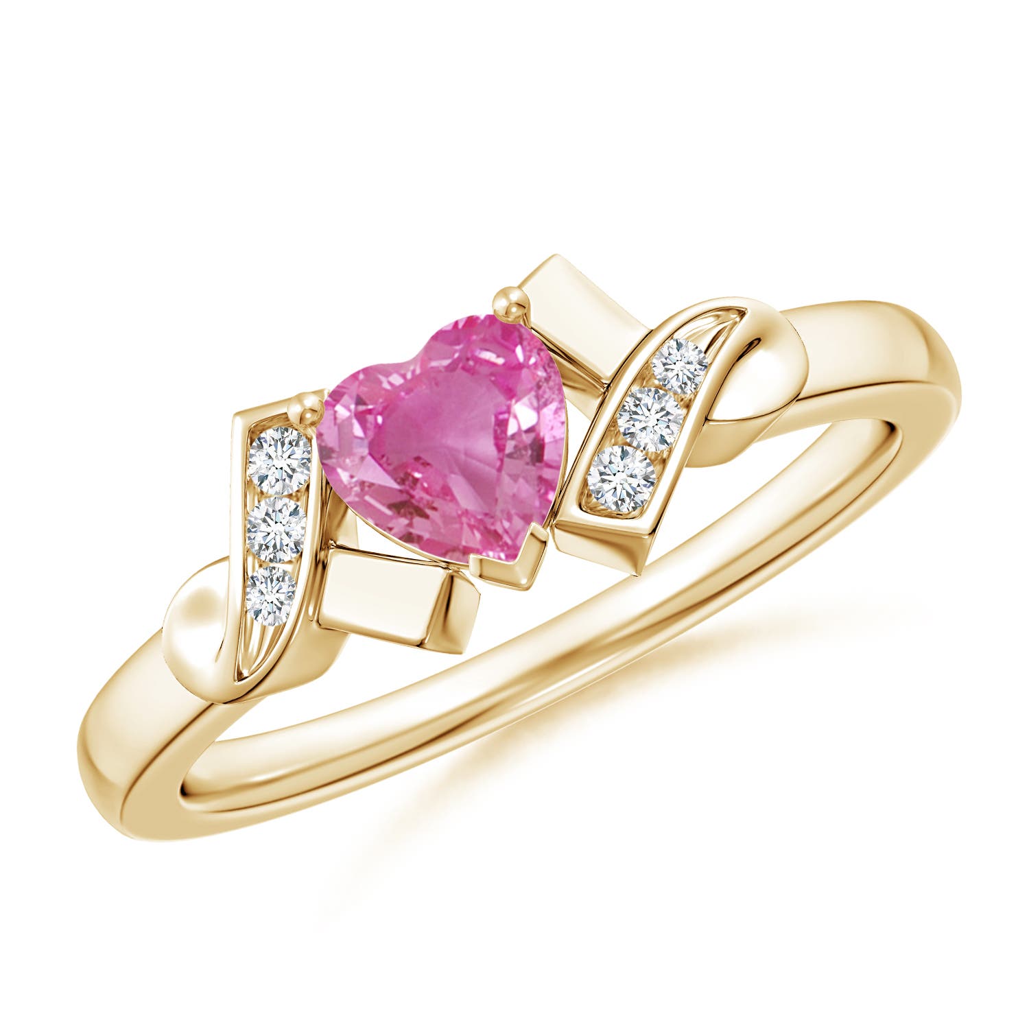 AAA - Pink Sapphire / 0.61 CT / 14 KT Yellow Gold