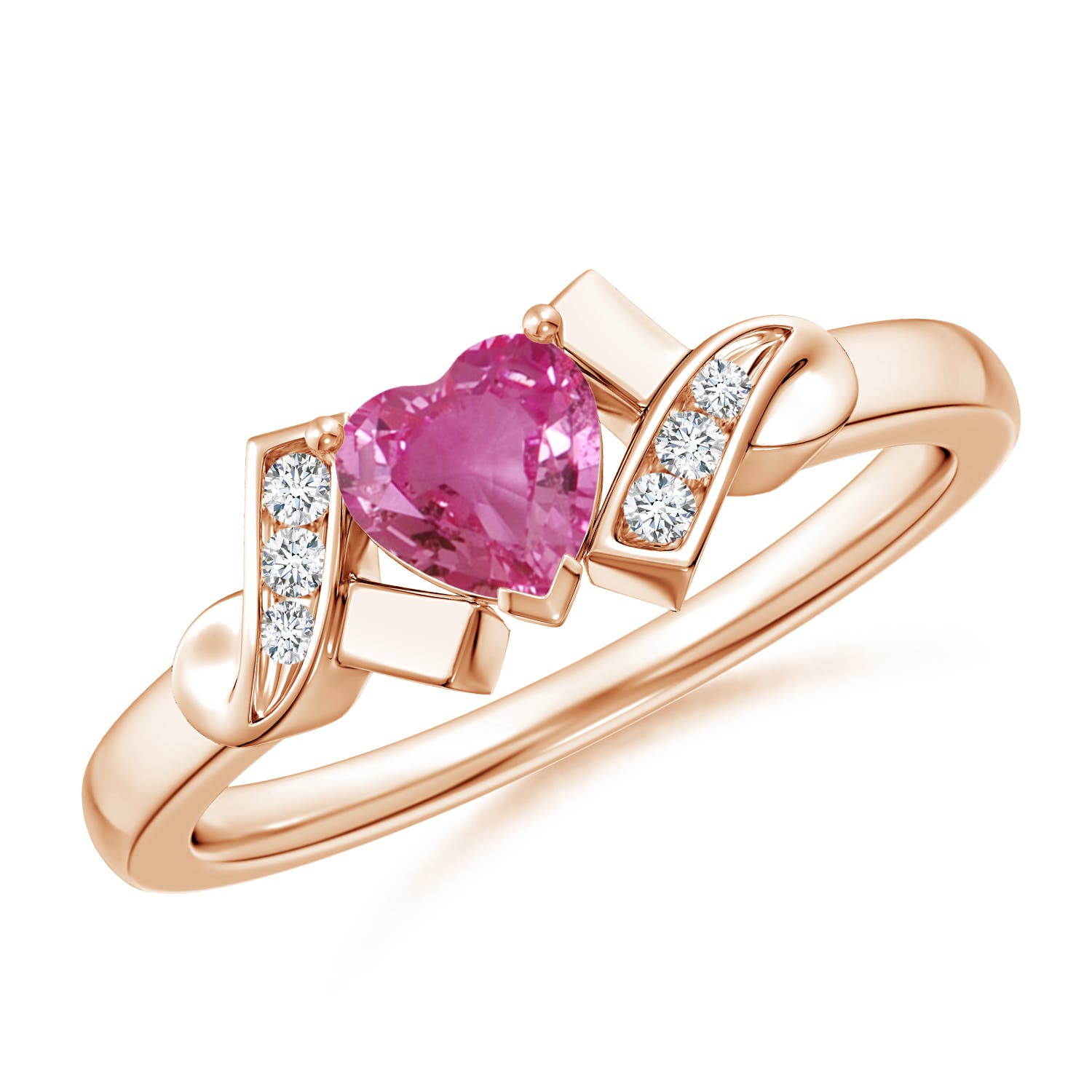 AAAA - Pink Sapphire / 0.61 CT / 14 KT Rose Gold