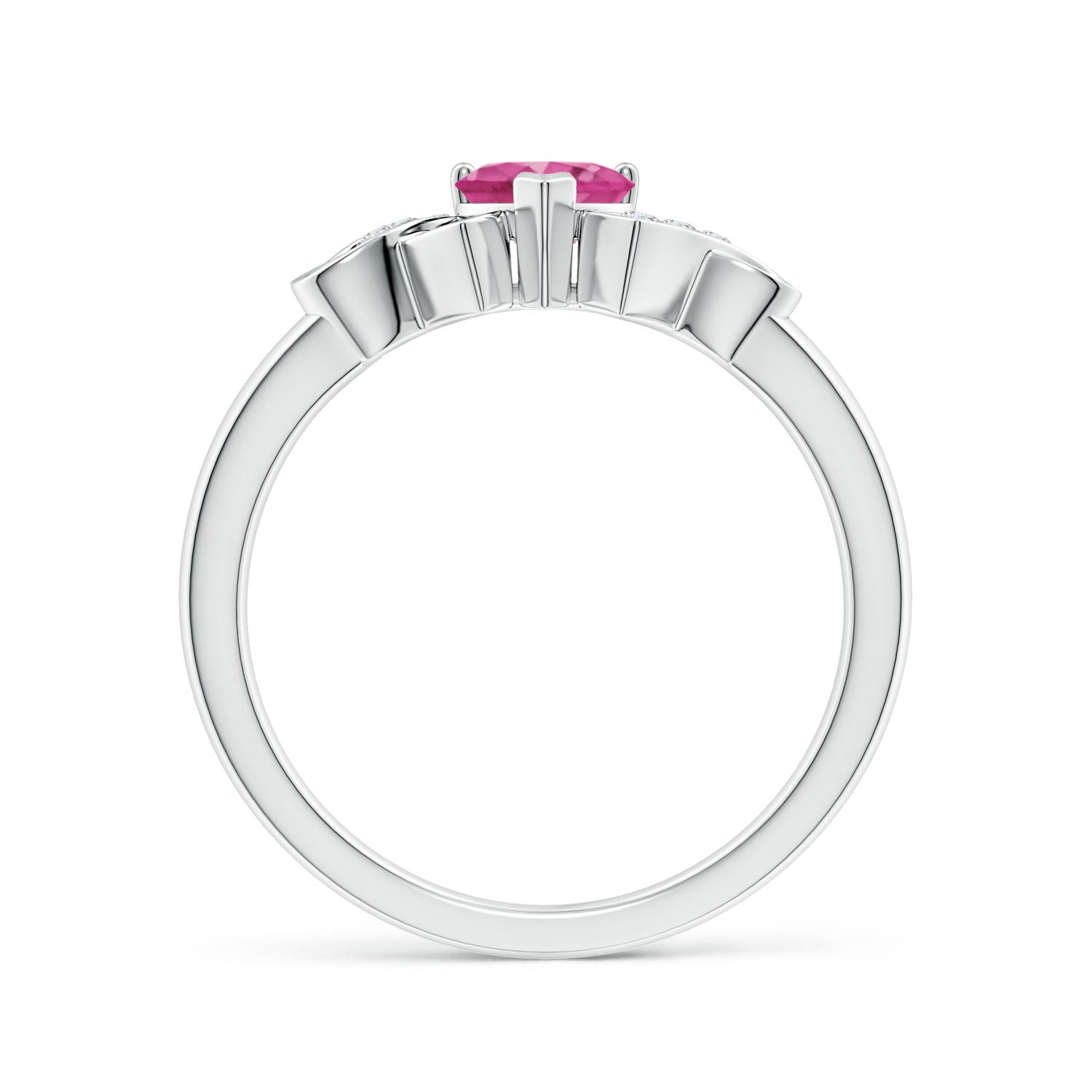 AAAA - Pink Sapphire / 0.61 CT / 14 KT White Gold