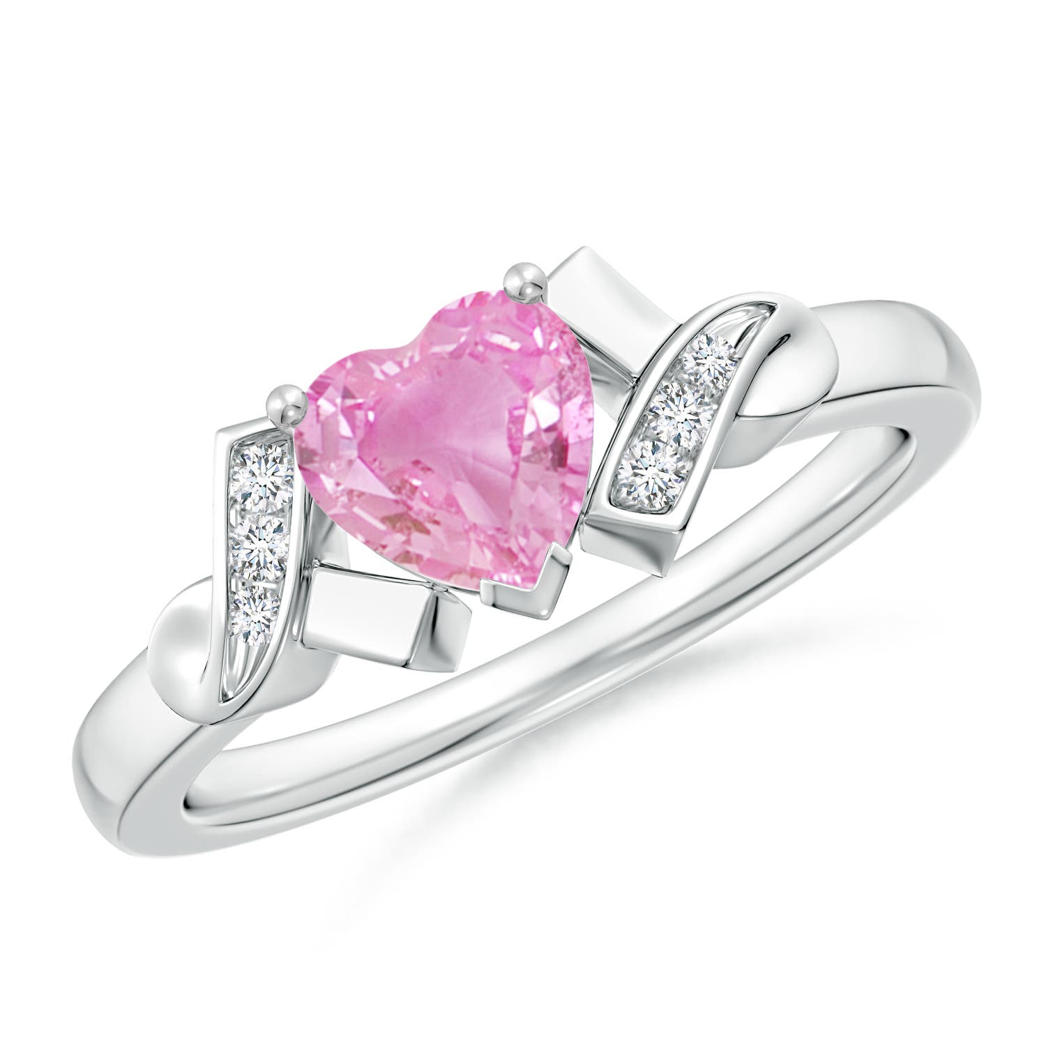 A - Pink Sapphire / 0.86 CT / 14 KT White Gold