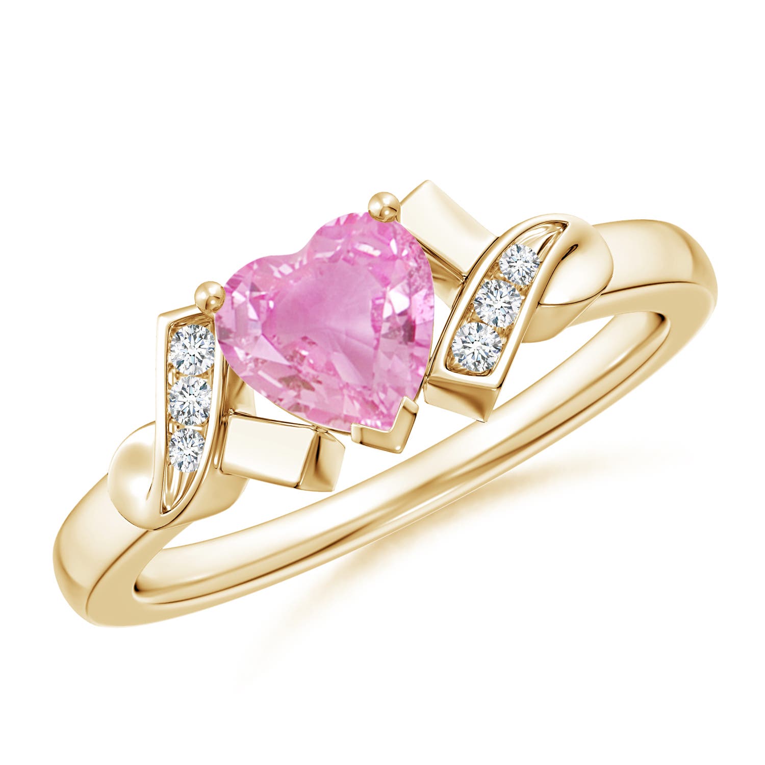 A - Pink Sapphire / 0.86 CT / 14 KT Yellow Gold