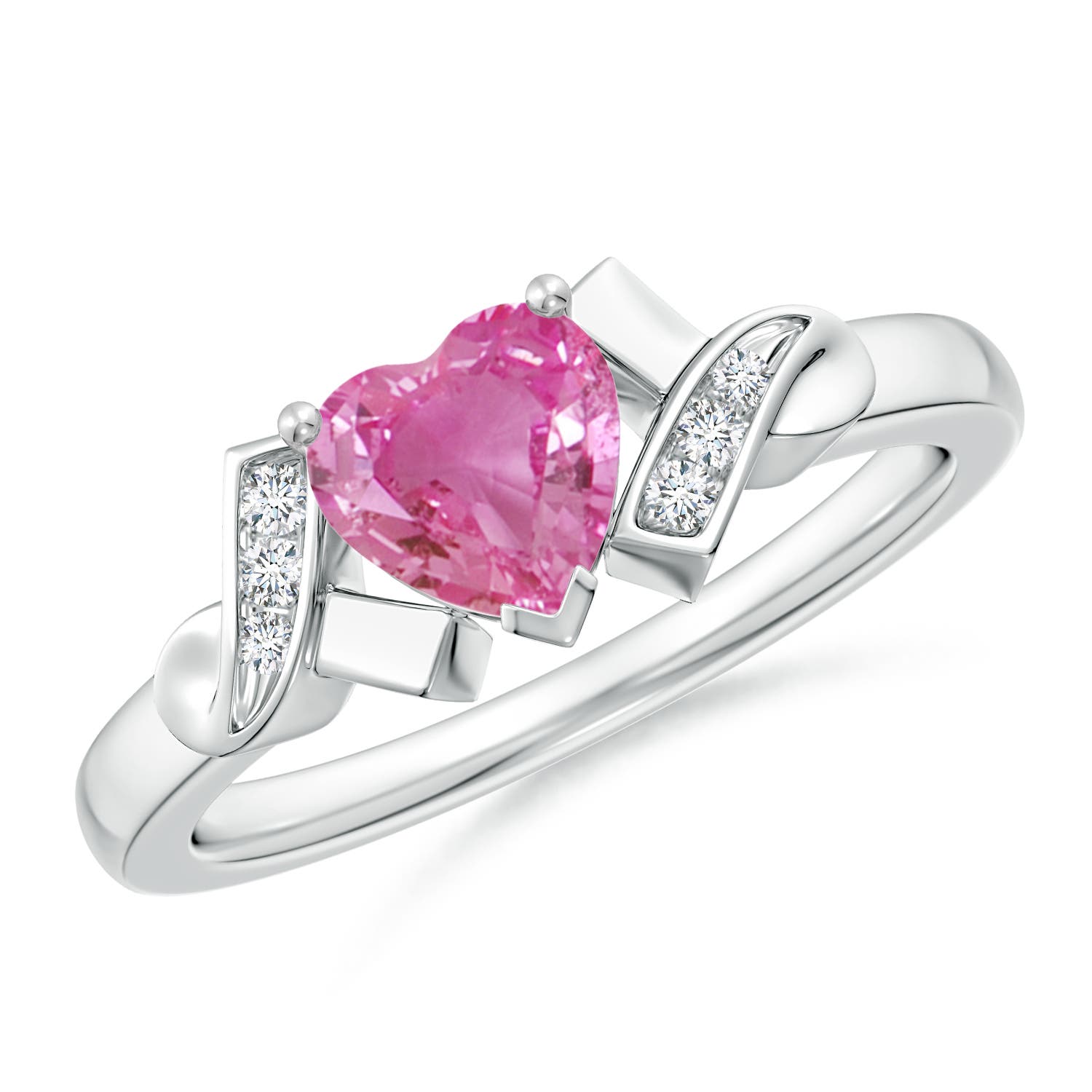 AAA - Pink Sapphire / 0.86 CT / 14 KT White Gold