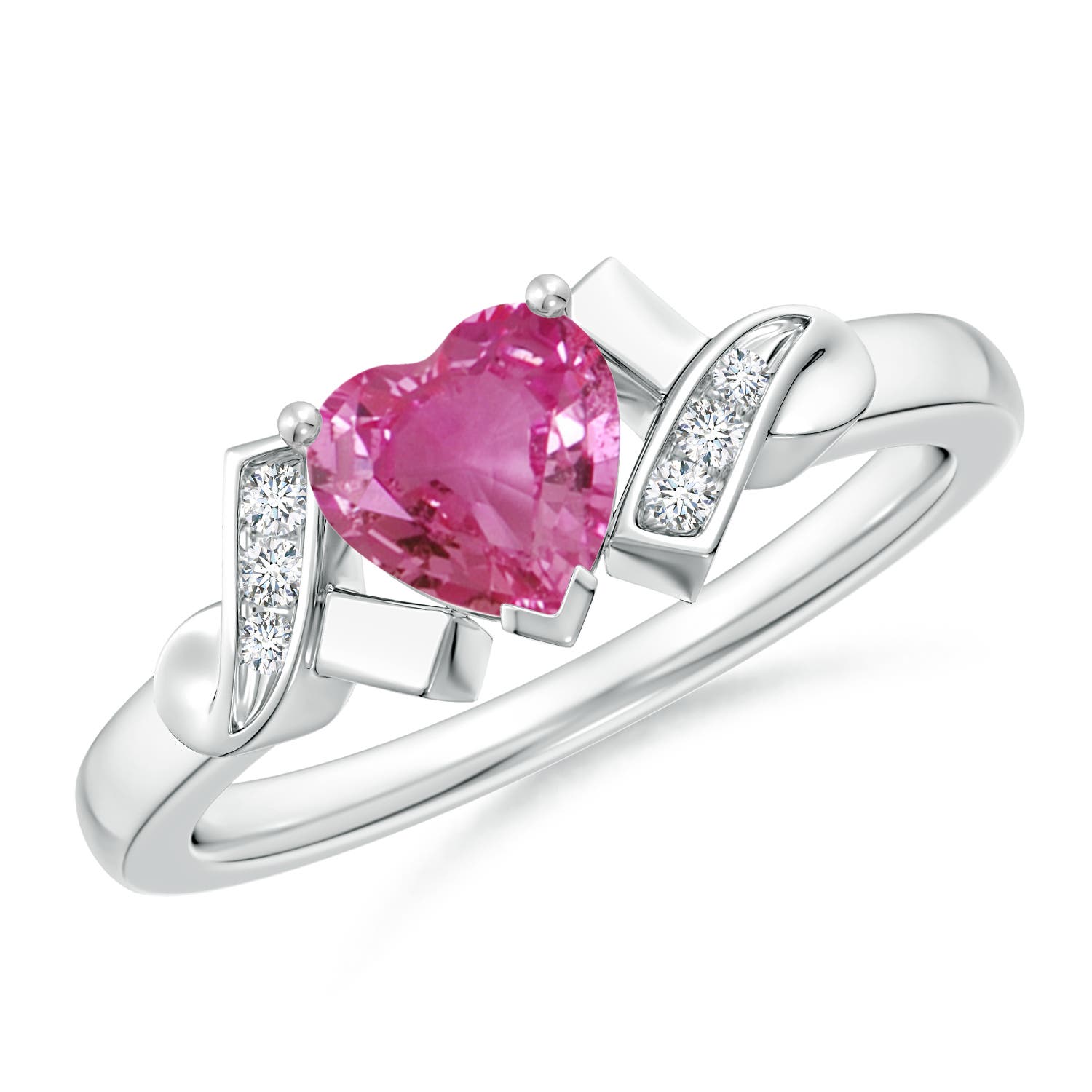 AAAA - Pink Sapphire / 0.86 CT / 14 KT White Gold