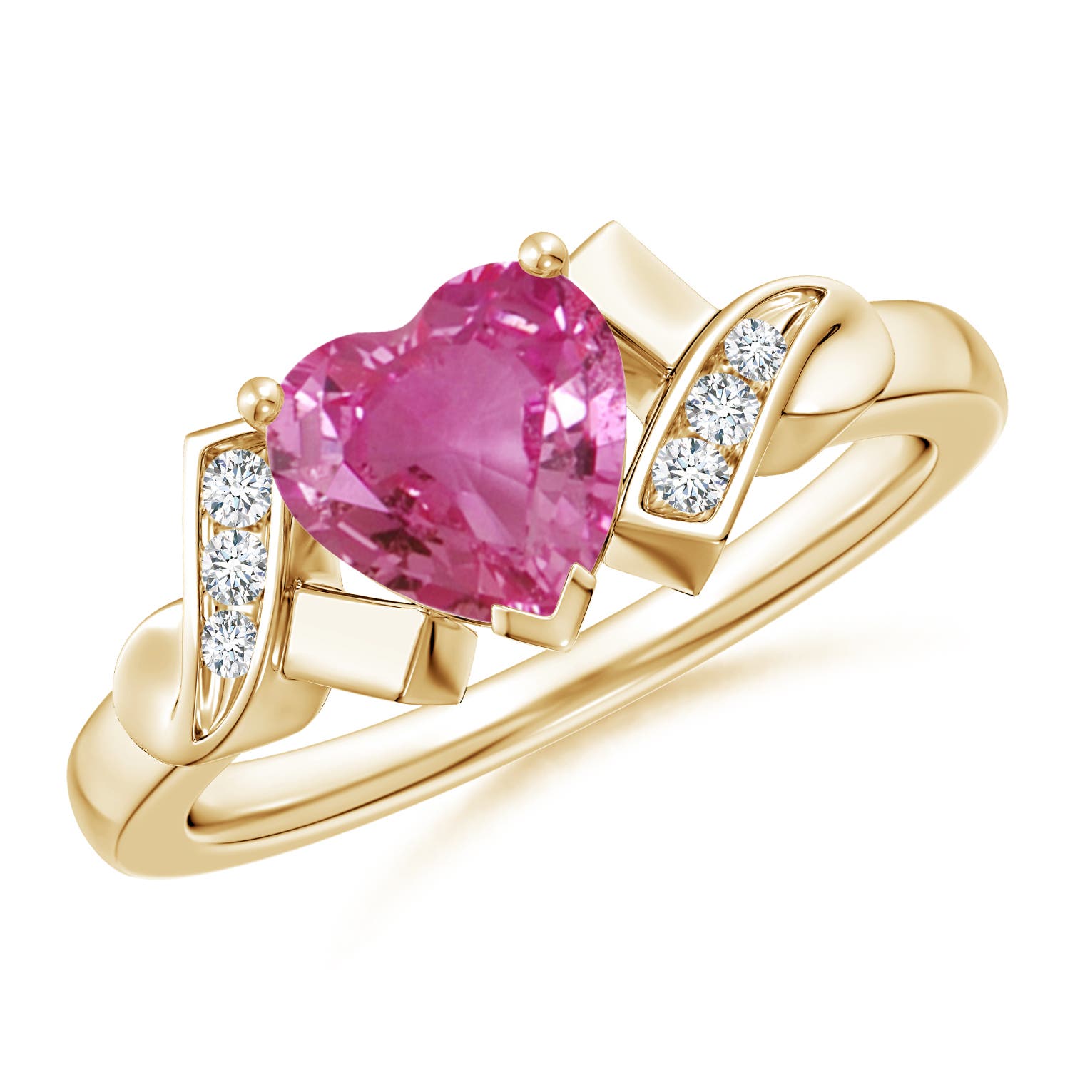 AAAA - Pink Sapphire / 1.57 CT / 14 KT Yellow Gold