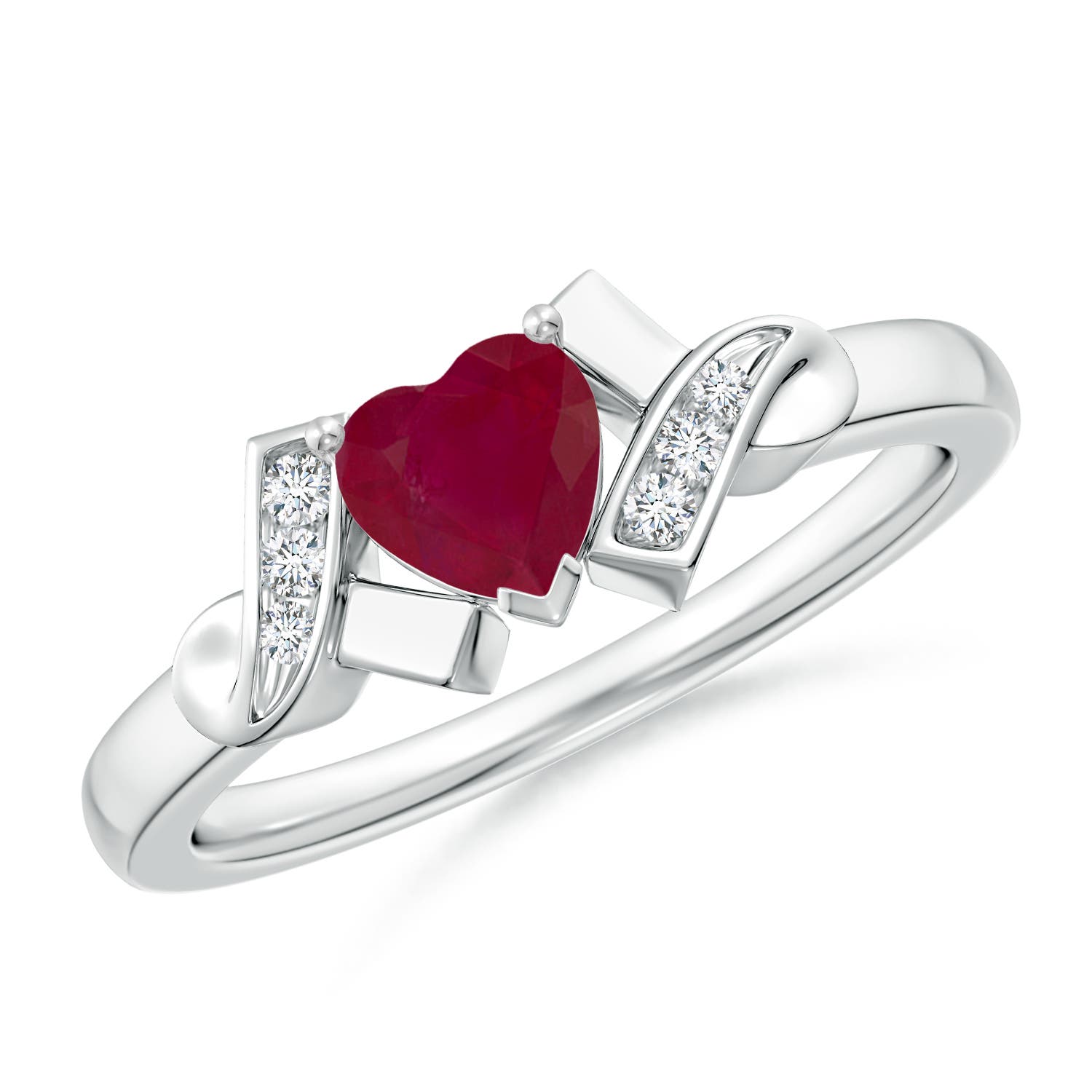 A - Ruby / 0.61 CT / 14 KT White Gold