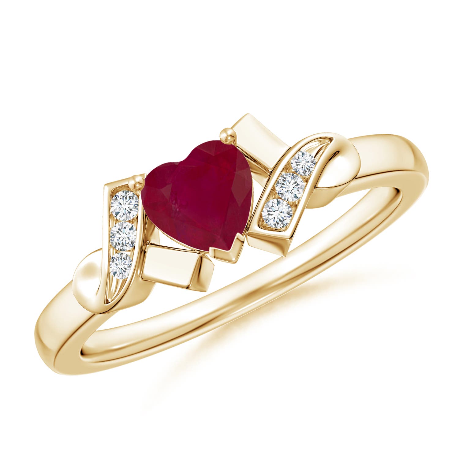 A - Ruby / 0.61 CT / 14 KT Yellow Gold