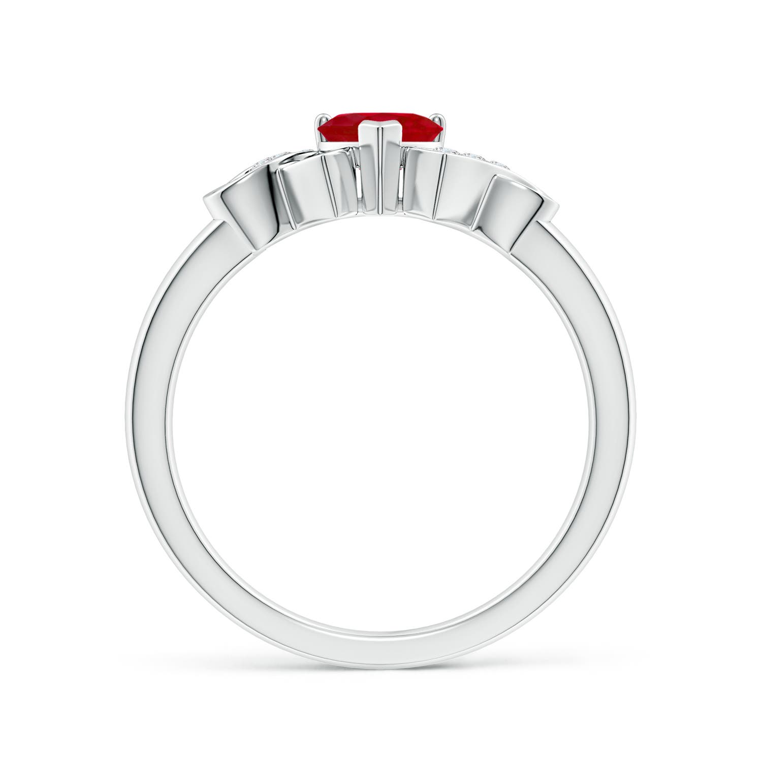 AA - Ruby / 0.61 CT / 14 KT White Gold