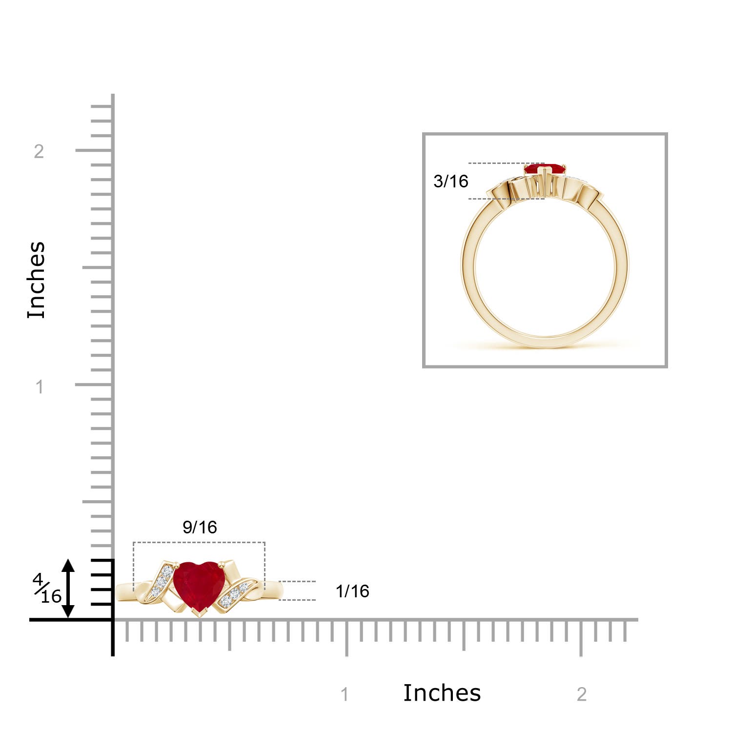 AA - Ruby / 0.61 CT / 14 KT Yellow Gold