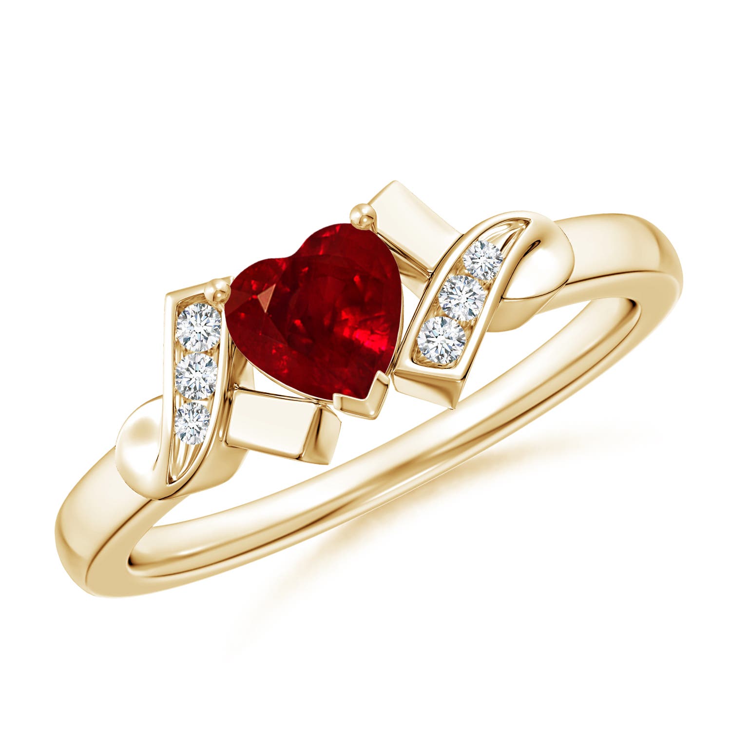 AAAA - Ruby / 0.61 CT / 14 KT Yellow Gold