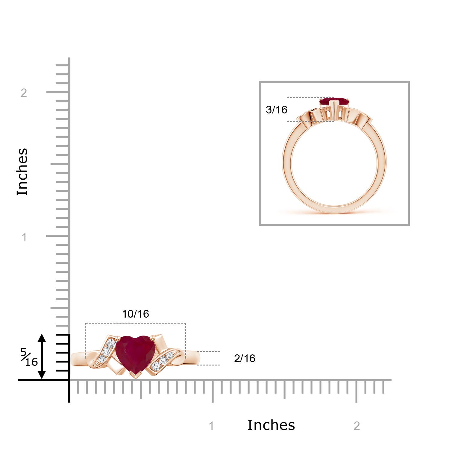 A - Ruby / 0.86 CT / 14 KT Rose Gold