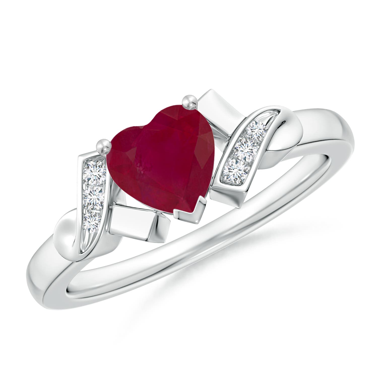 A - Ruby / 0.86 CT / 14 KT White Gold