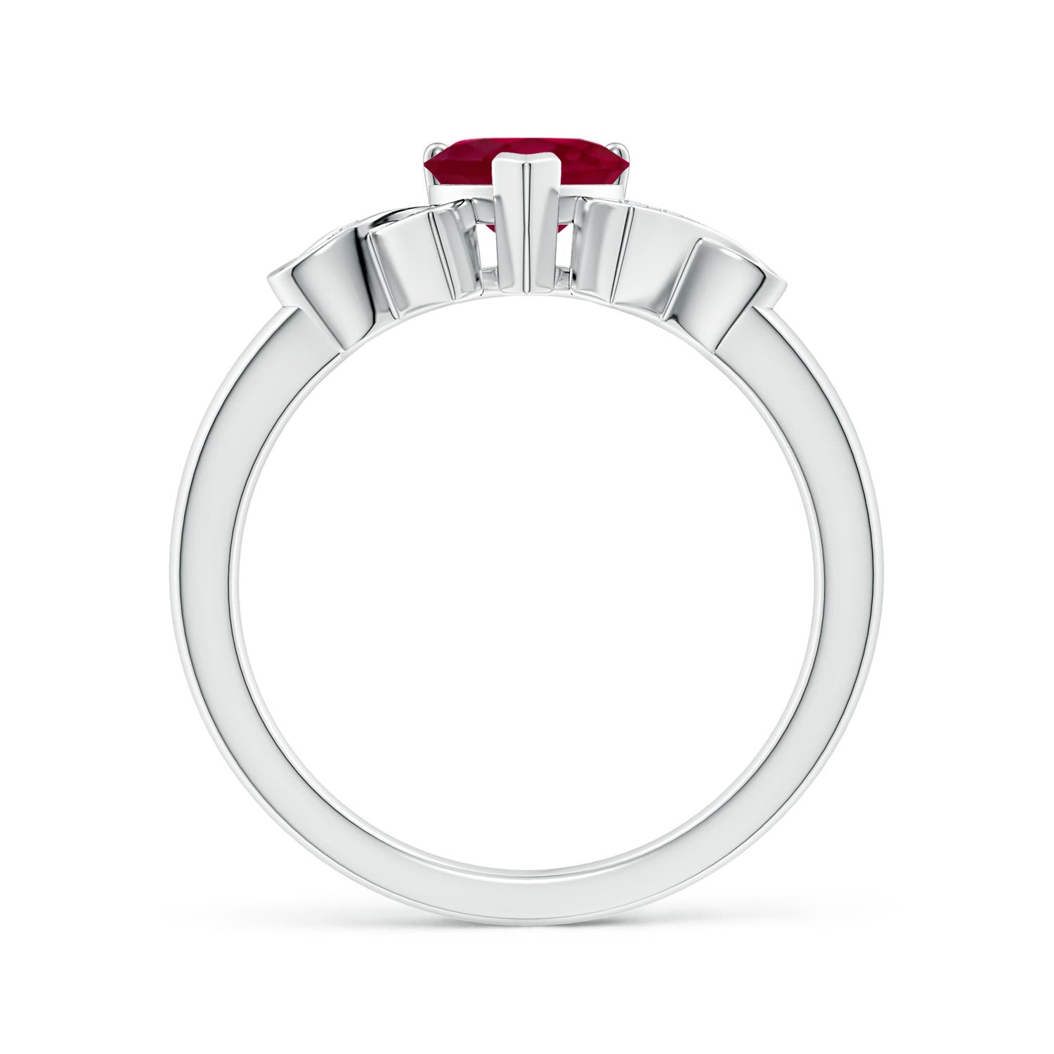 A - Ruby / 0.86 CT / 14 KT White Gold