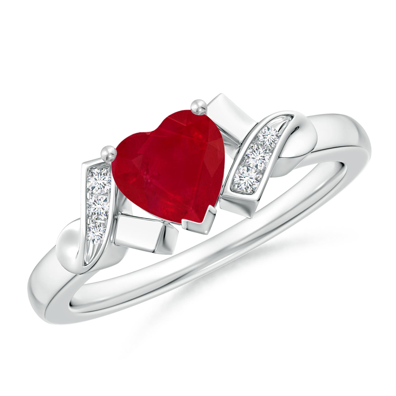 AA - Ruby / 0.86 CT / 14 KT White Gold