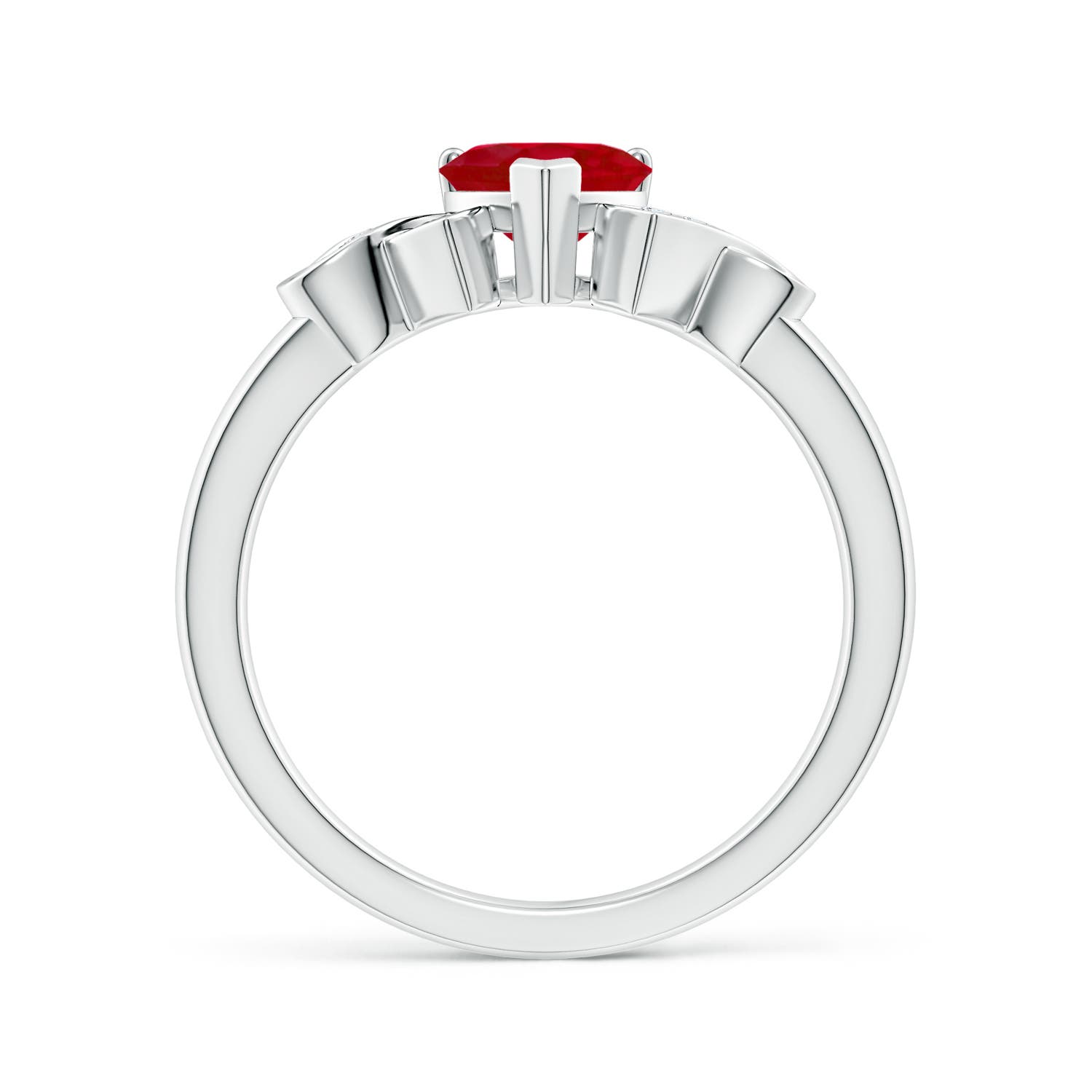 AA - Ruby / 0.86 CT / 14 KT White Gold