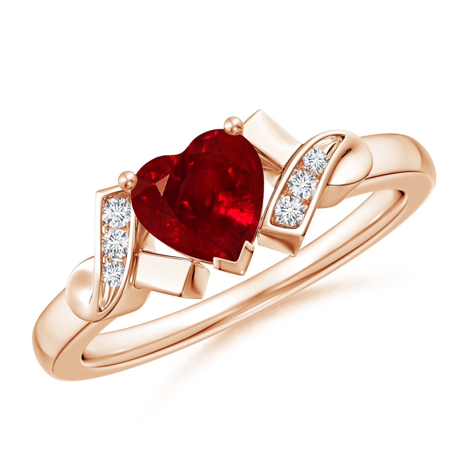 AAAA - Ruby / 0.86 CT / 14 KT Rose Gold