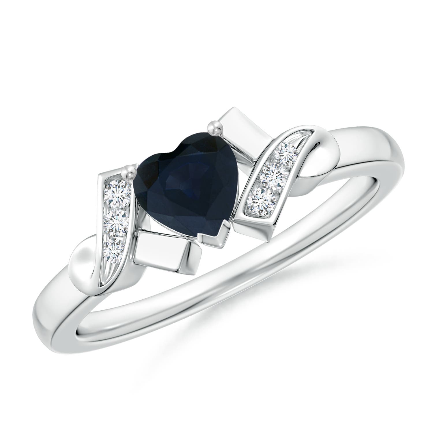 A - Blue Sapphire / 0.54 CT / 14 KT White Gold