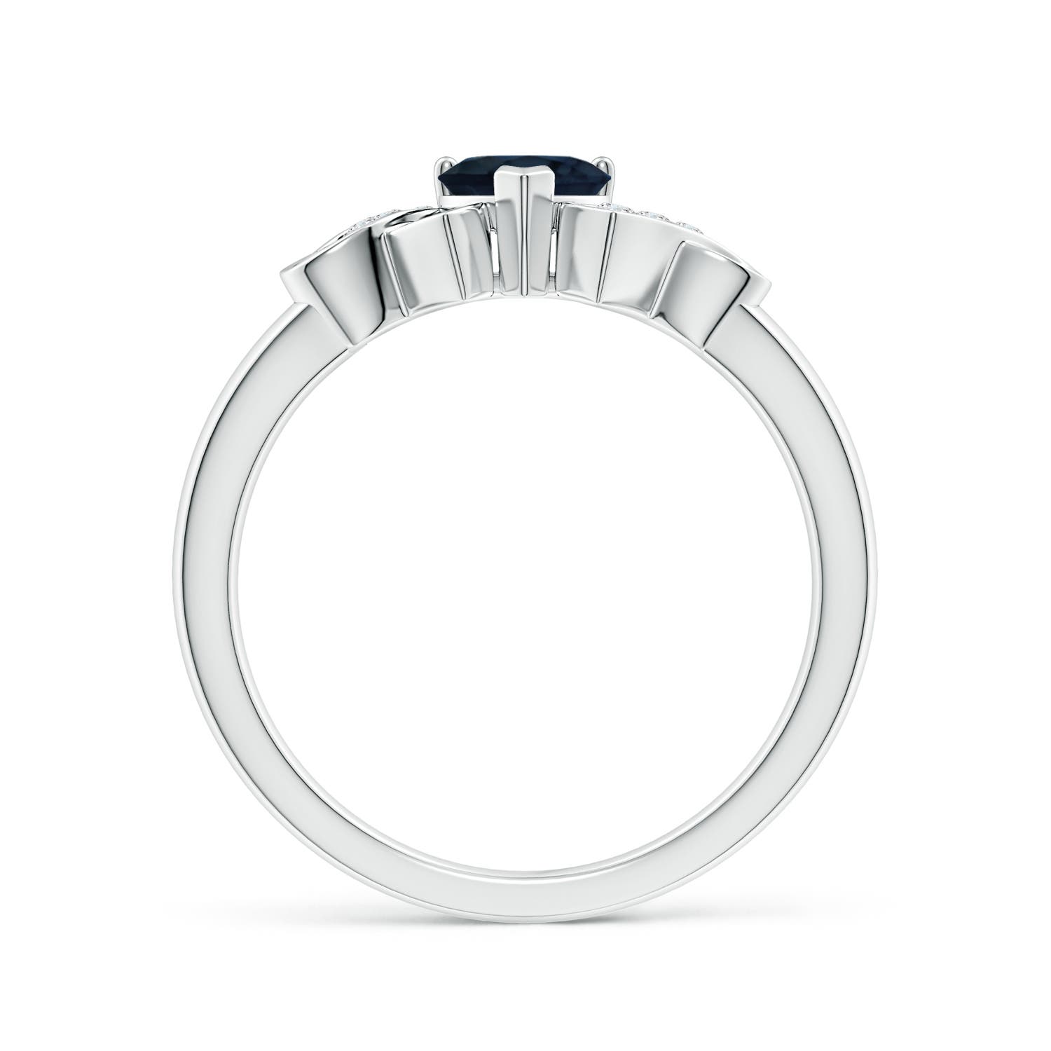 A - Blue Sapphire / 0.54 CT / 14 KT White Gold