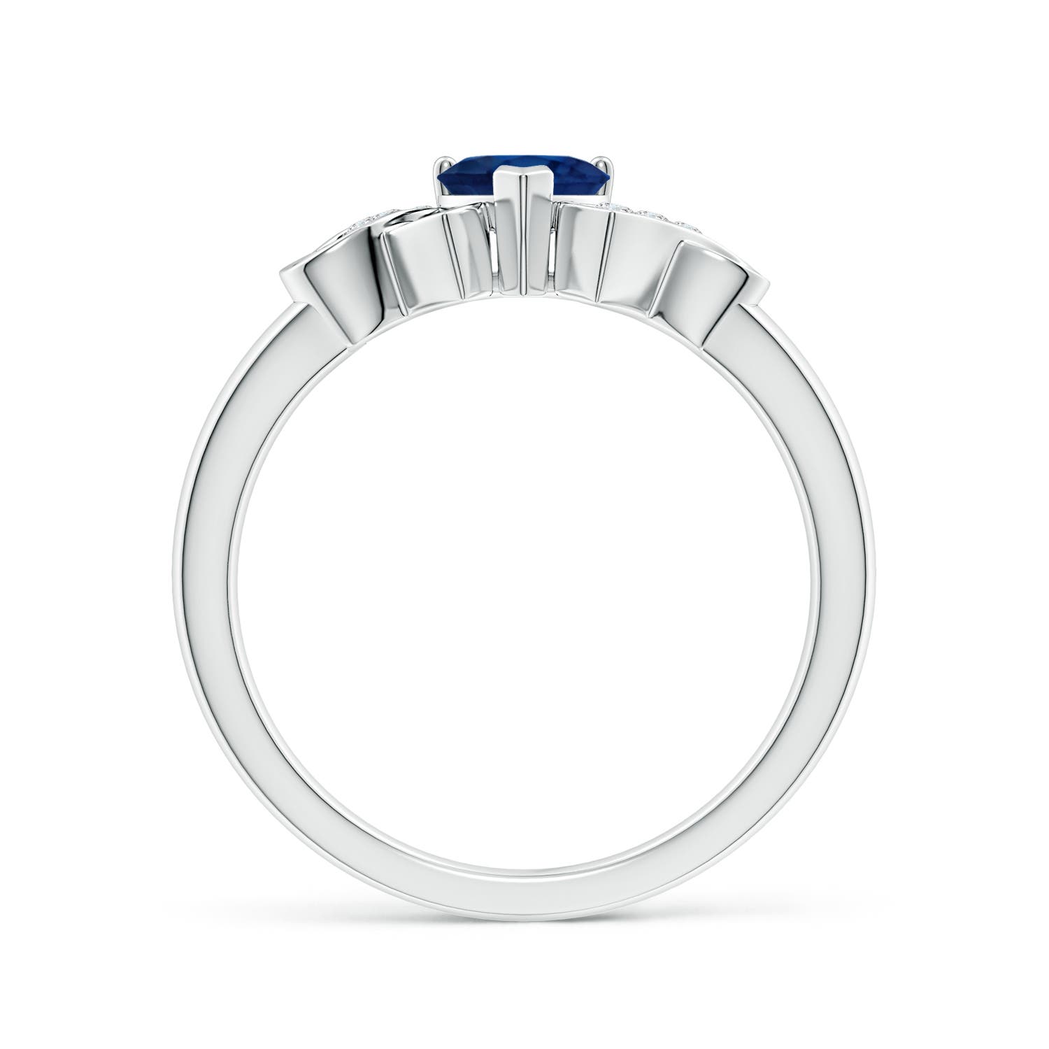 AA - Blue Sapphire / 0.54 CT / 14 KT White Gold