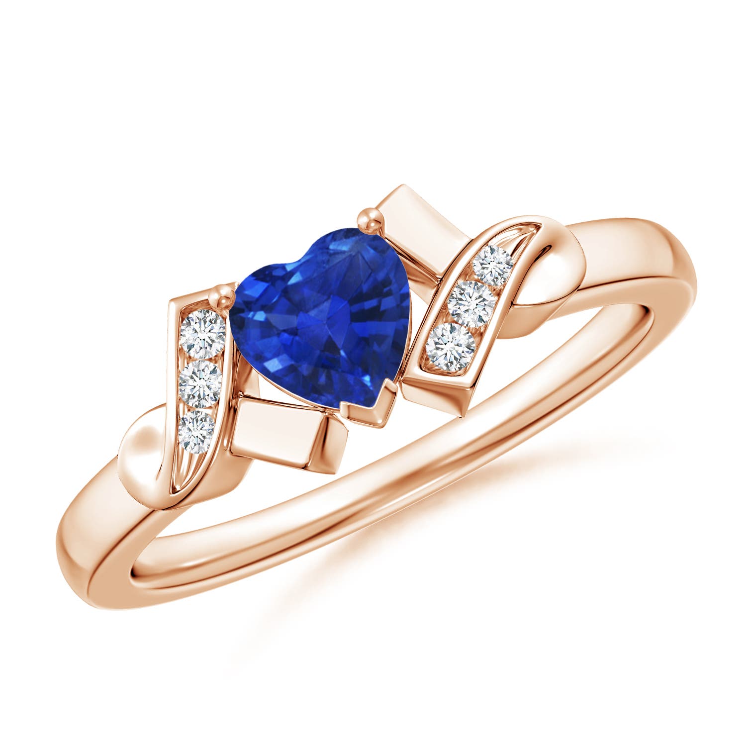 AAA - Blue Sapphire / 0.54 CT / 14 KT Rose Gold