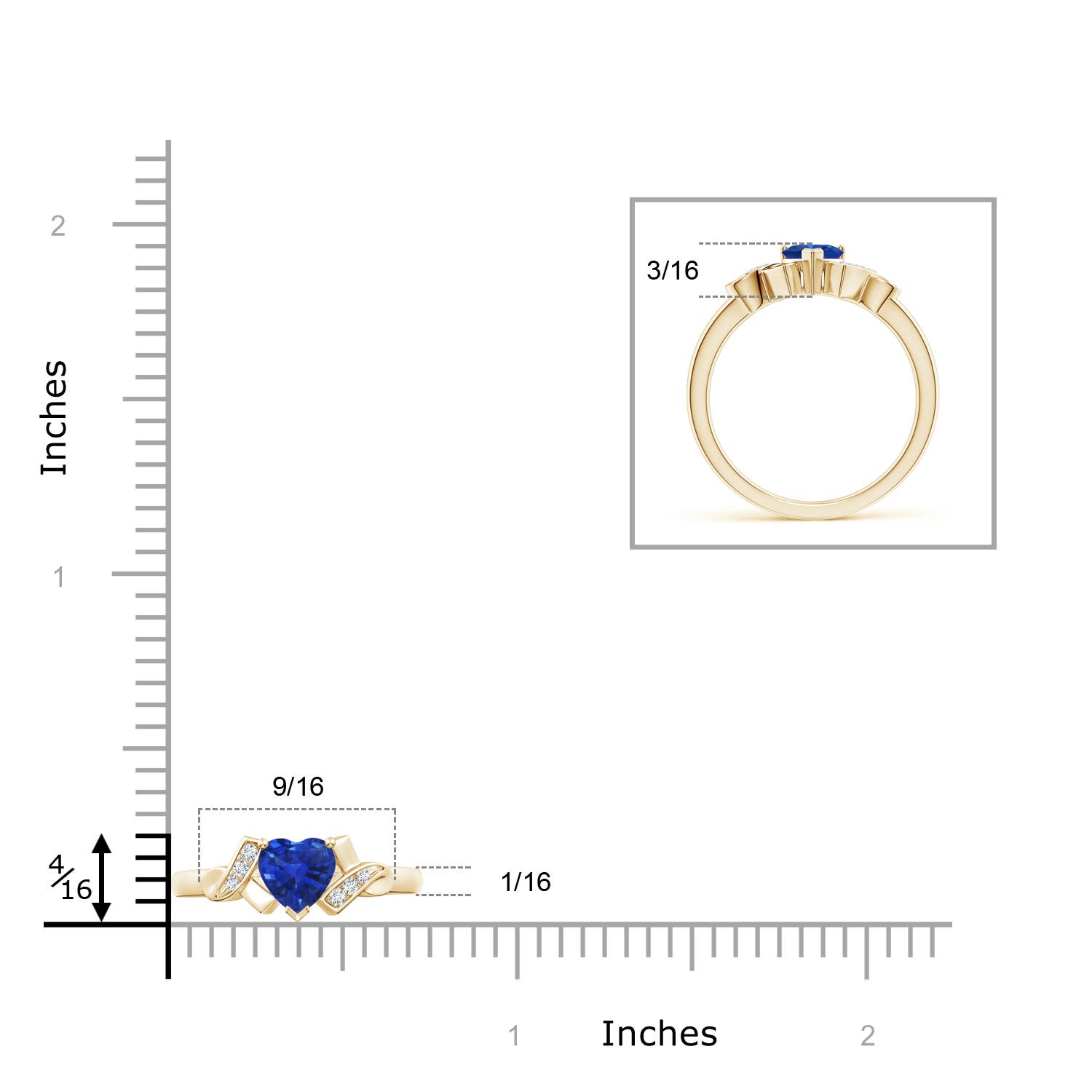 AAA - Blue Sapphire / 0.54 CT / 14 KT Yellow Gold