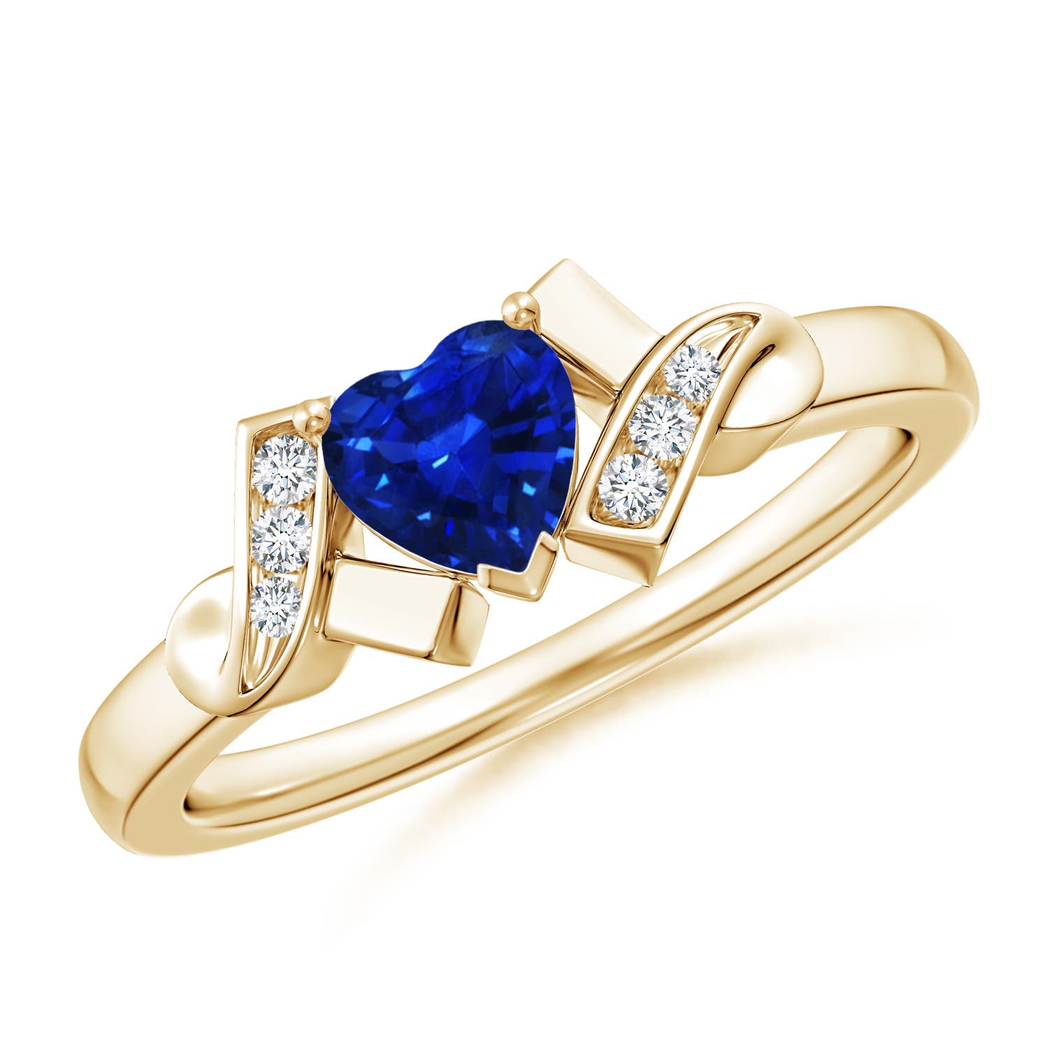 AAAA - Blue Sapphire / 0.54 CT / 14 KT Yellow Gold