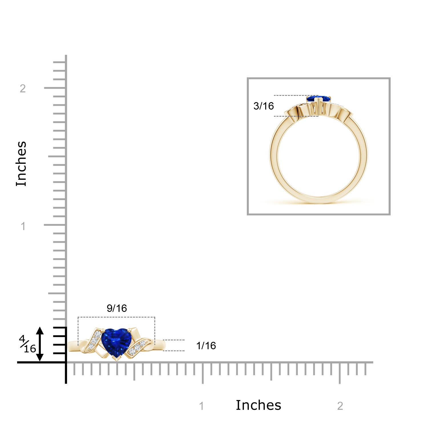 AAAA - Blue Sapphire / 0.54 CT / 14 KT Yellow Gold