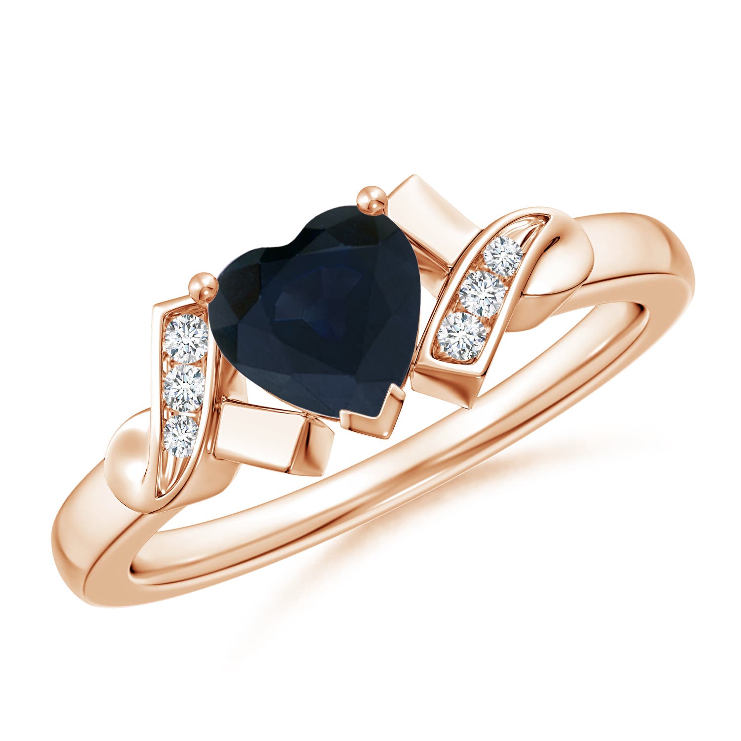 A - Blue Sapphire / 0.91 CT / 14 KT Rose Gold