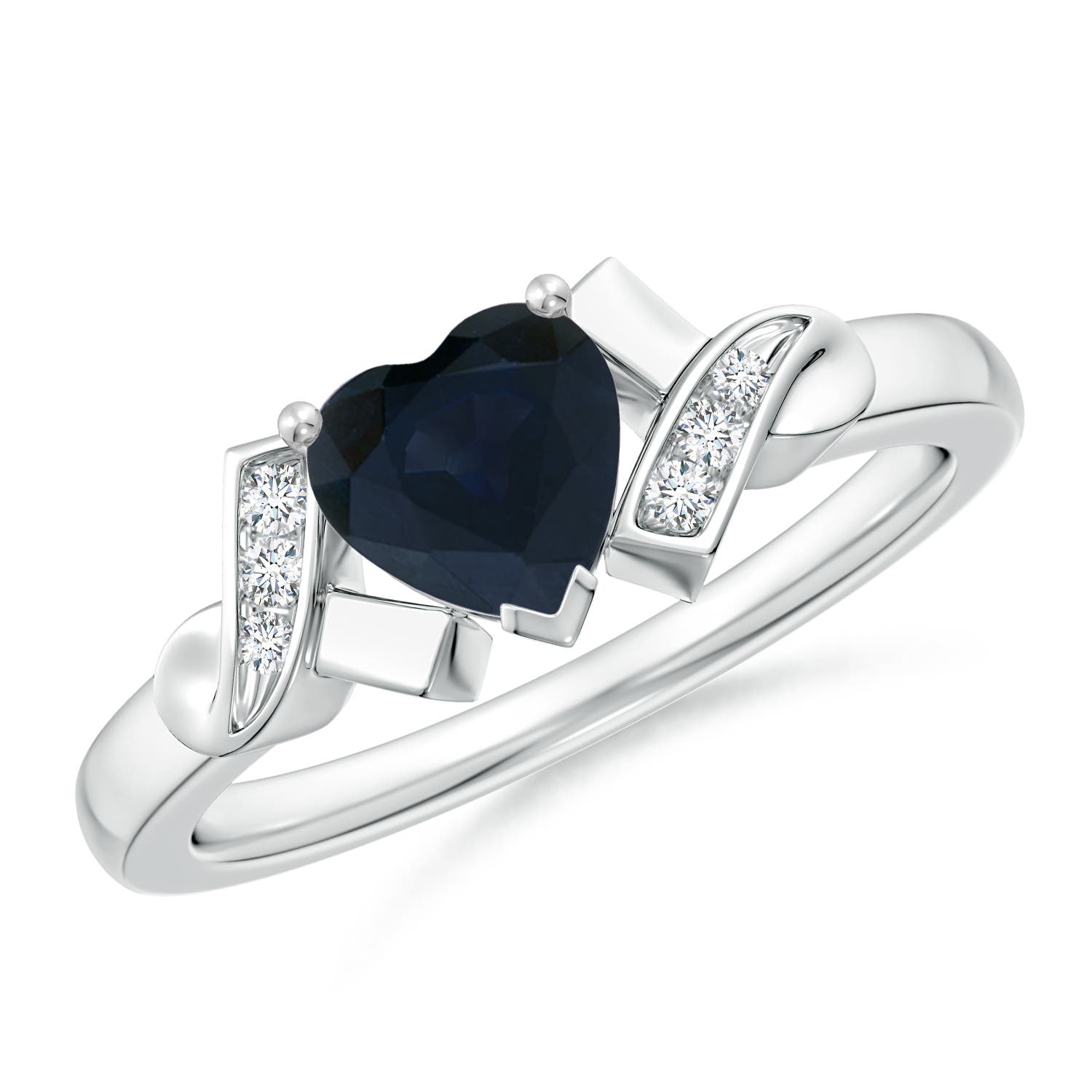 A - Blue Sapphire / 0.91 CT / 14 KT White Gold