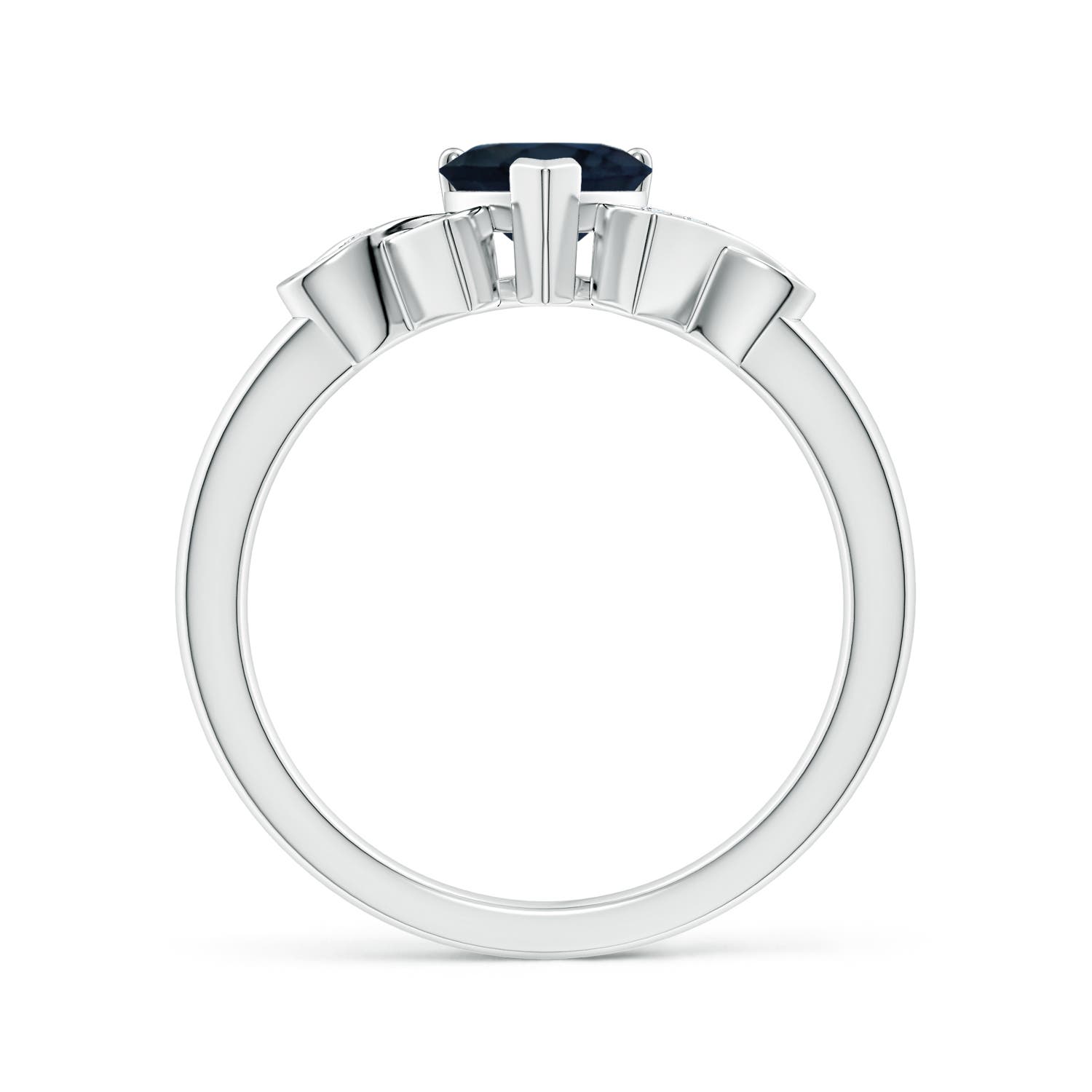 A - Blue Sapphire / 0.91 CT / 14 KT White Gold