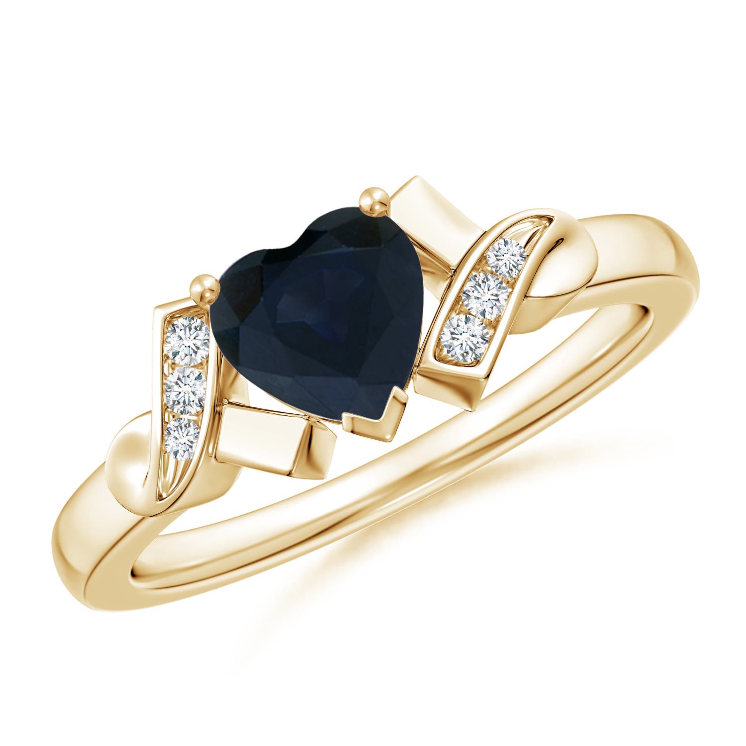 A - Blue Sapphire / 0.91 CT / 14 KT Yellow Gold