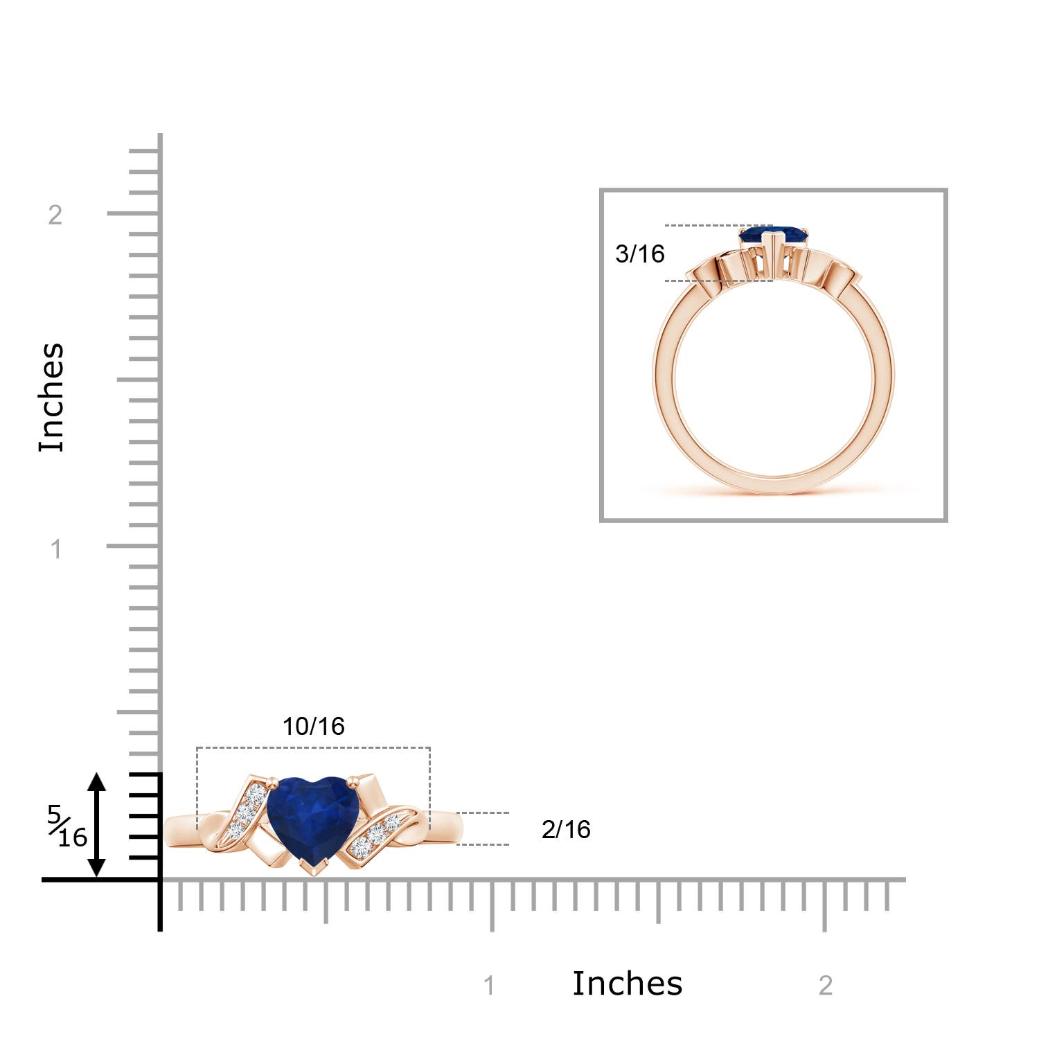 AA - Blue Sapphire / 0.91 CT / 14 KT Rose Gold