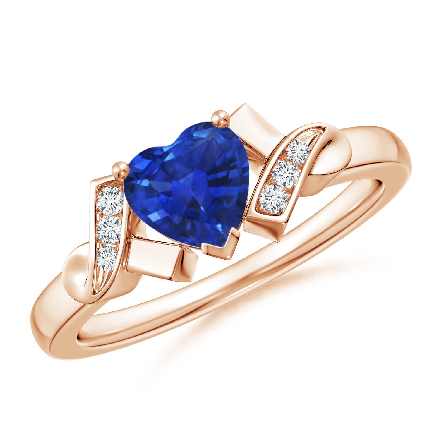 AAA - Blue Sapphire / 0.91 CT / 14 KT Rose Gold