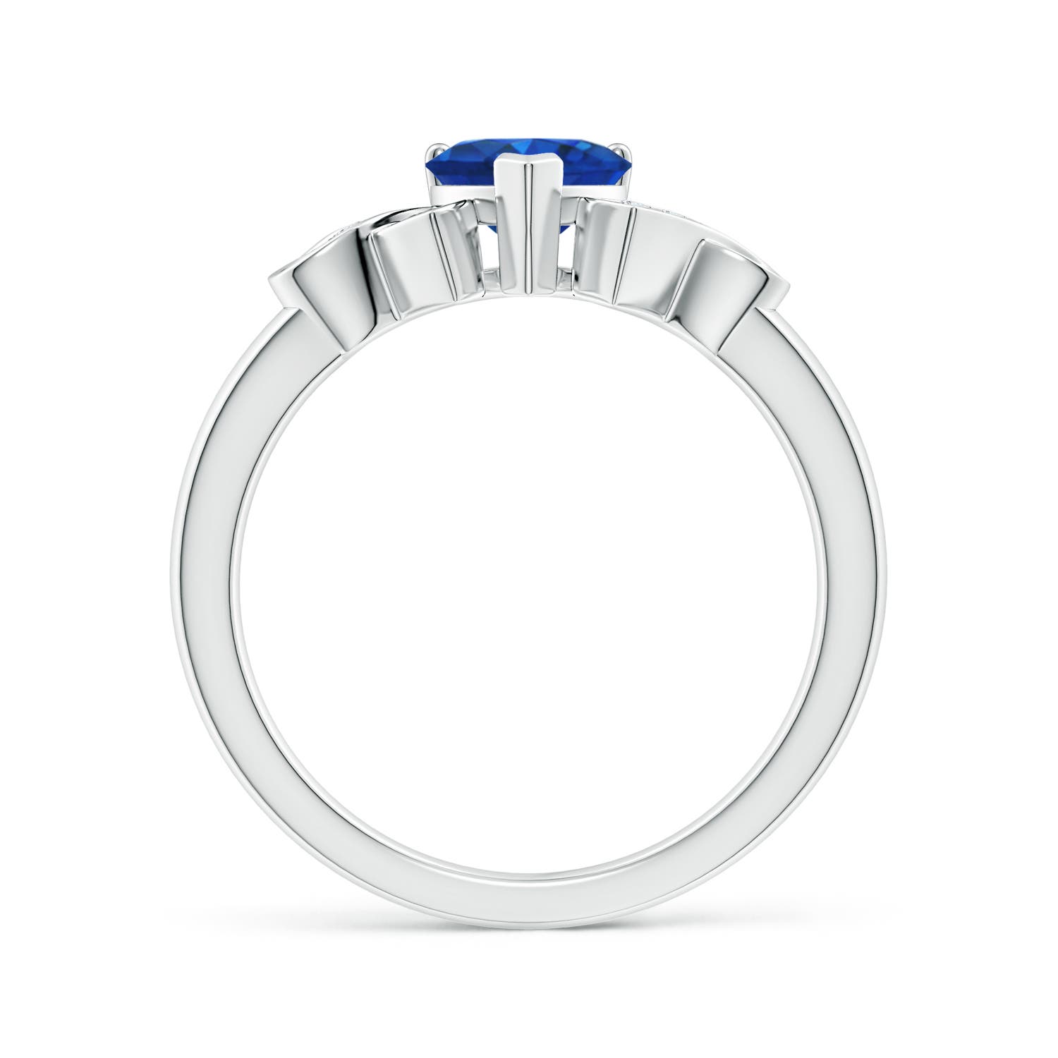 AAA - Blue Sapphire / 0.91 CT / 14 KT White Gold