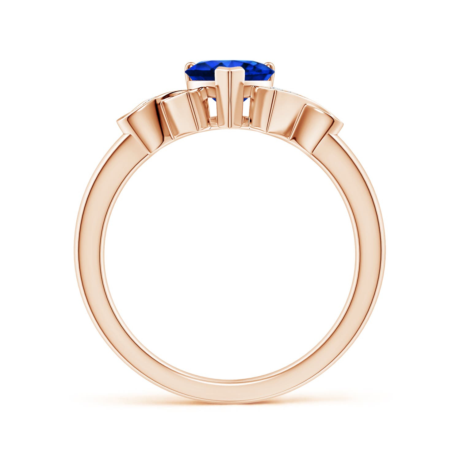 AAAA - Blue Sapphire / 0.91 CT / 14 KT Rose Gold