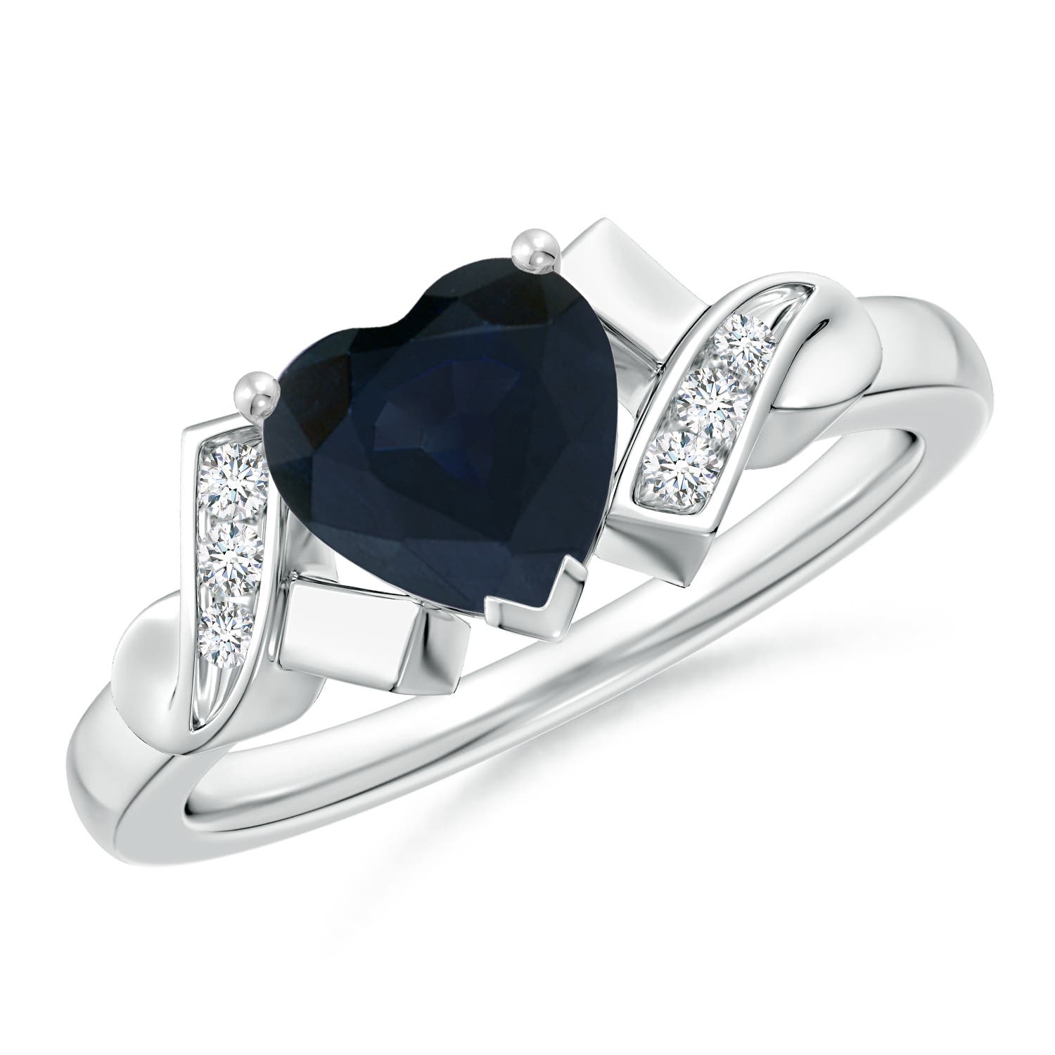 A - Blue Sapphire / 1.22 CT / 14 KT White Gold