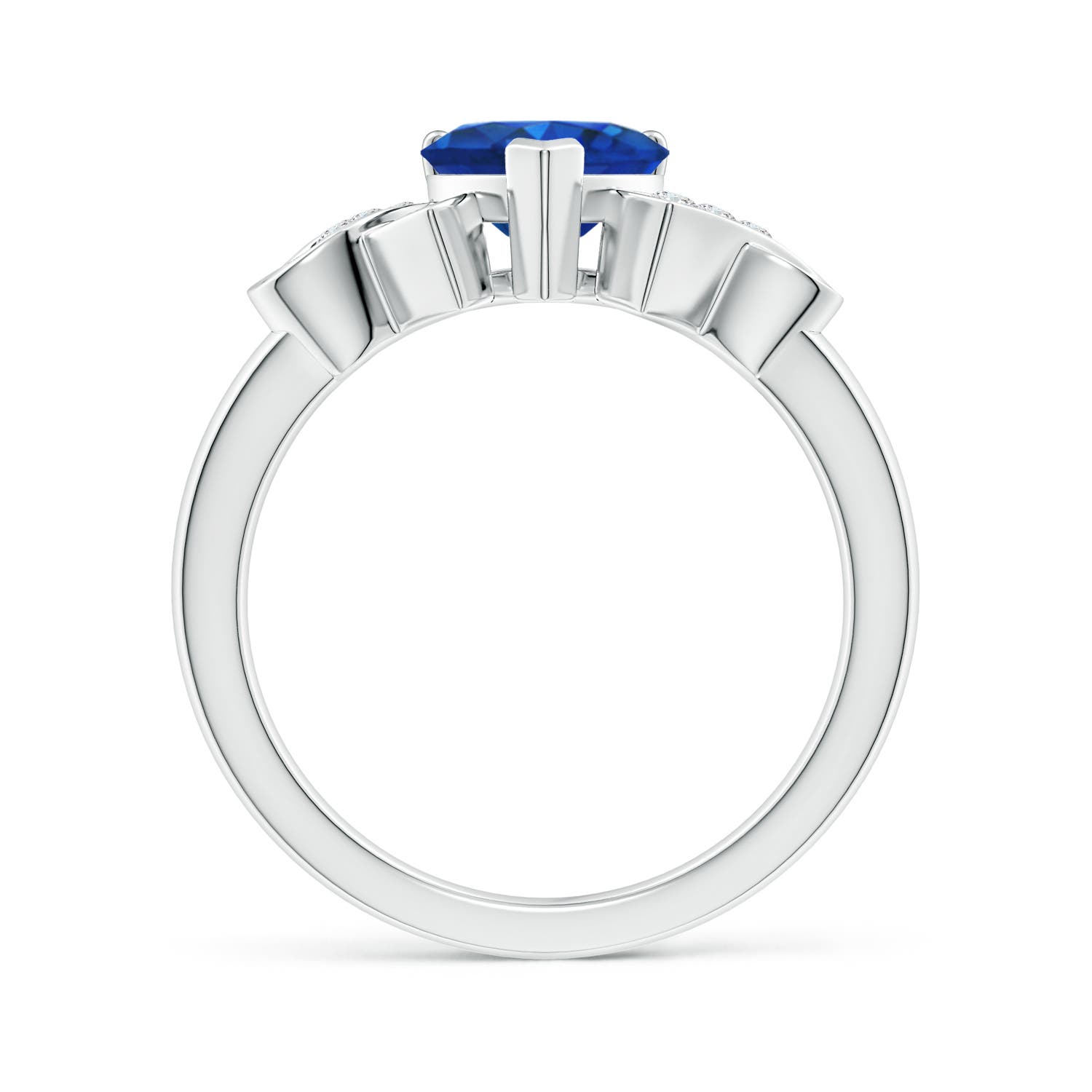 AAA - Blue Sapphire / 1.22 CT / 14 KT White Gold