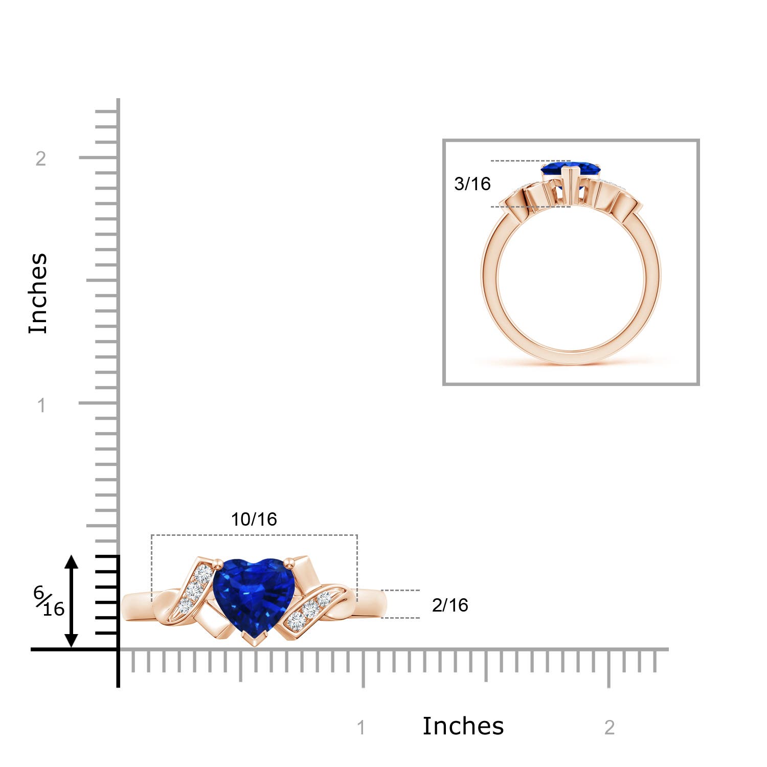 AAAA - Blue Sapphire / 1.22 CT / 14 KT Rose Gold