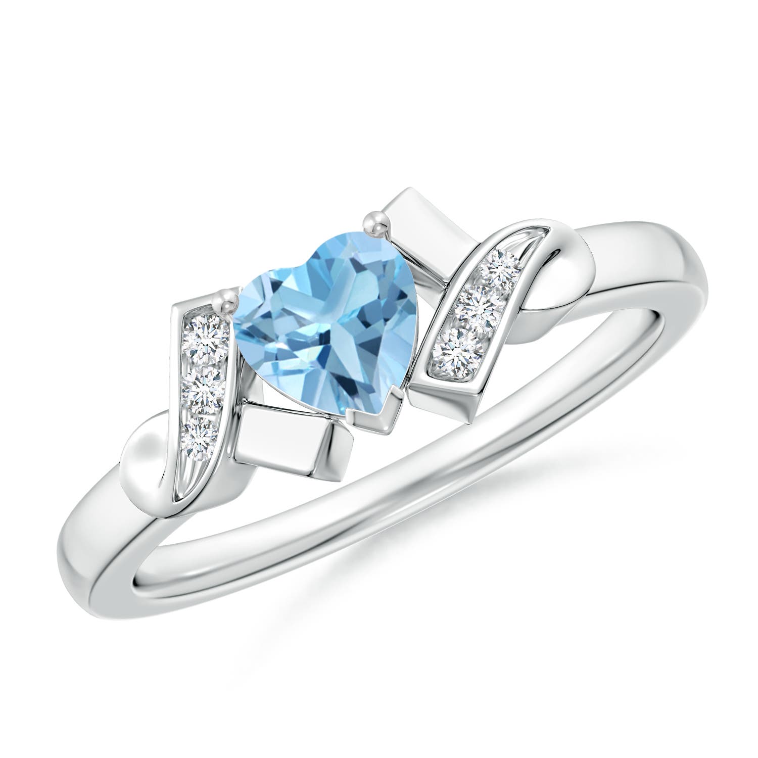 A - Swiss Blue Topaz / 0.66 CT / 14 KT White Gold