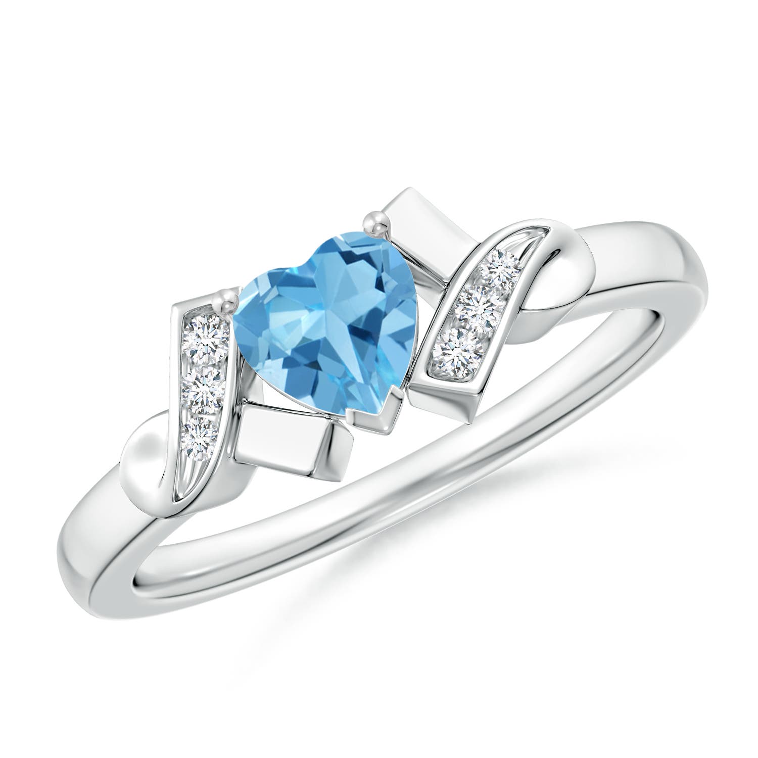 AA - Swiss Blue Topaz / 0.66 CT / 14 KT White Gold